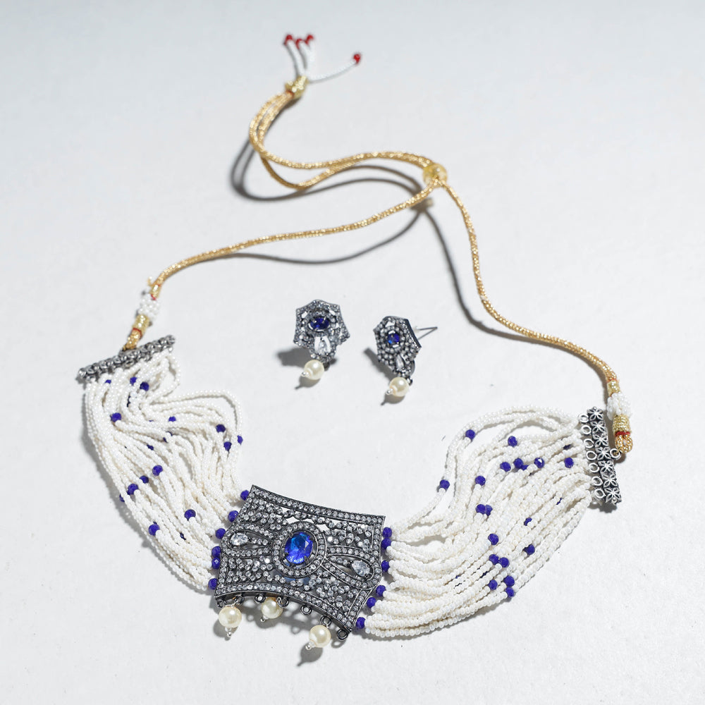 WHITE RIVER STORIES Antique Finish Beadwork Necklace Set - view 2