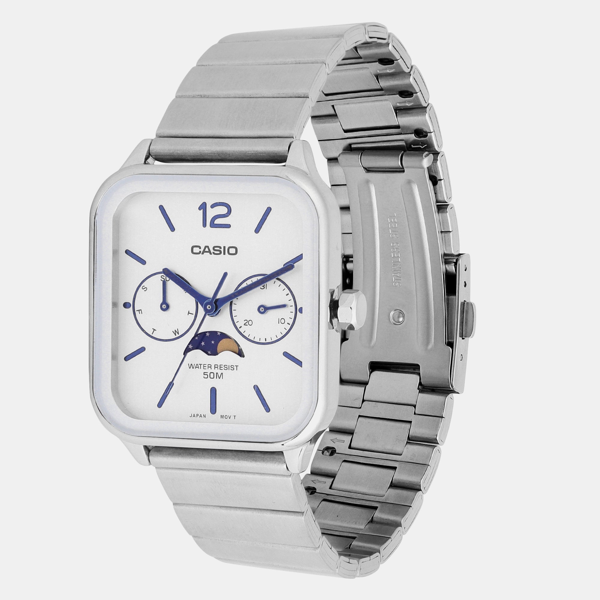 Casio Enticer Men Quartz White Dial Chronograph Stainless Steel Watch A2183 - view 2