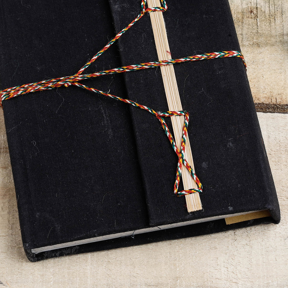 TARAGRAM Black - Fabric Cover Handmade Paper Notebook with Thread Lock - view 2
