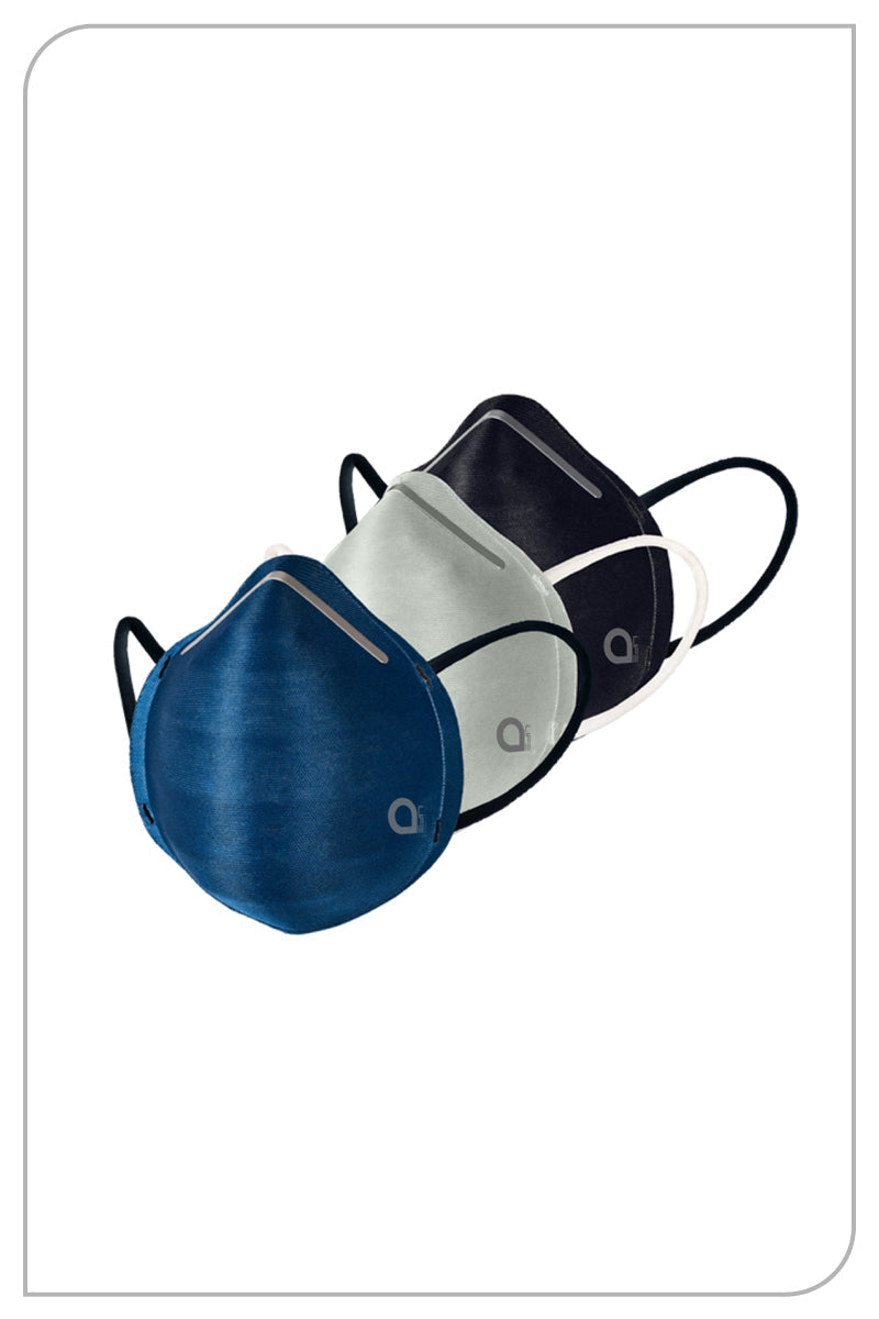 amante Ultra-light Contoured Fit Mask (Pack of 3) - Blk-A Grey-D Blue