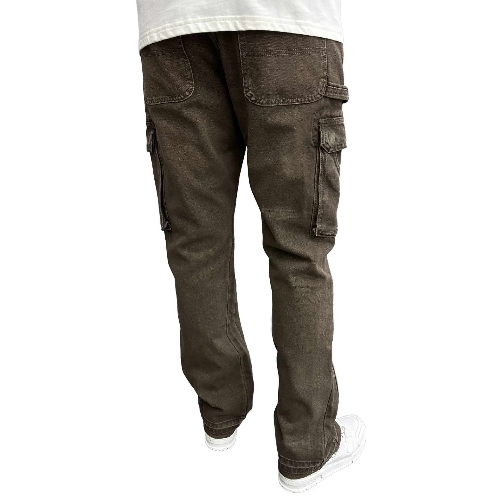 SIARR Flared Cargo Jeans Brown - view 2