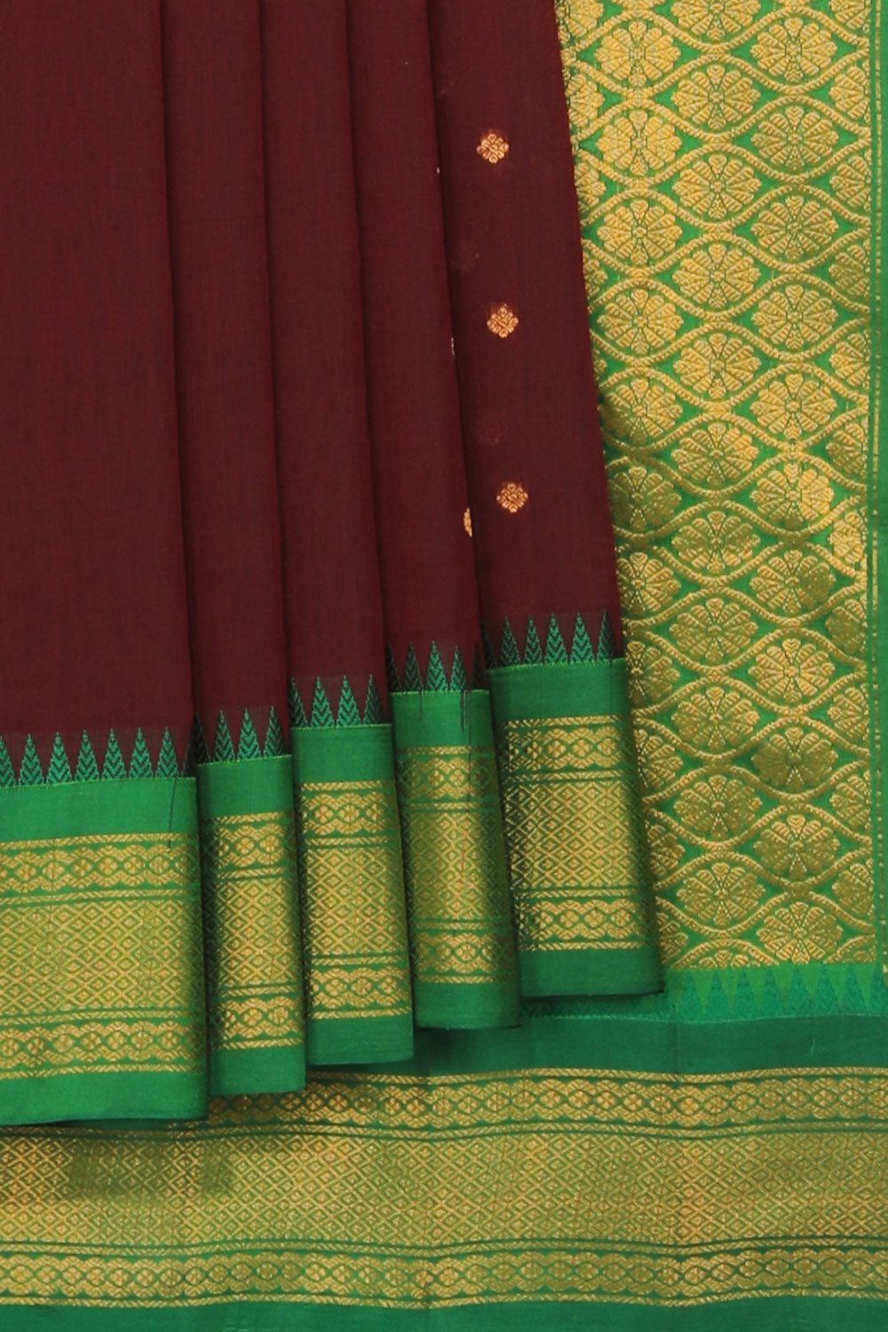 Kalanjali Gadwal Maroon Saree – Women's