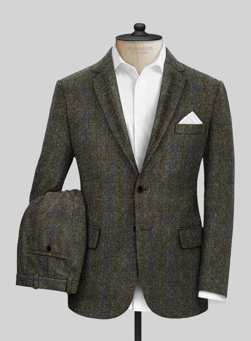 StudioSuits Harris Tweed Ranger Gray Blue Suit