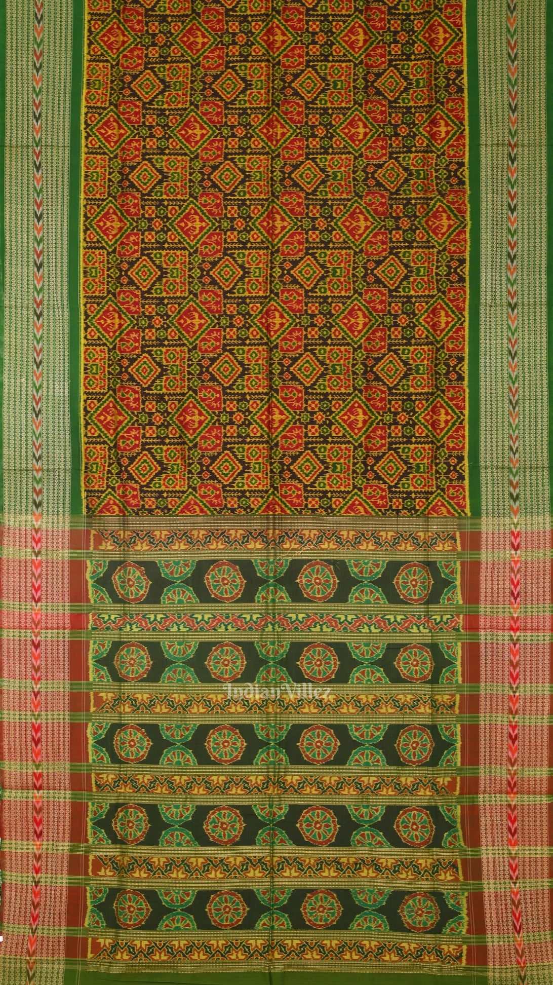 IndianVillèz Multi Color Tribal Motif Sambalpuri Cotton Saree