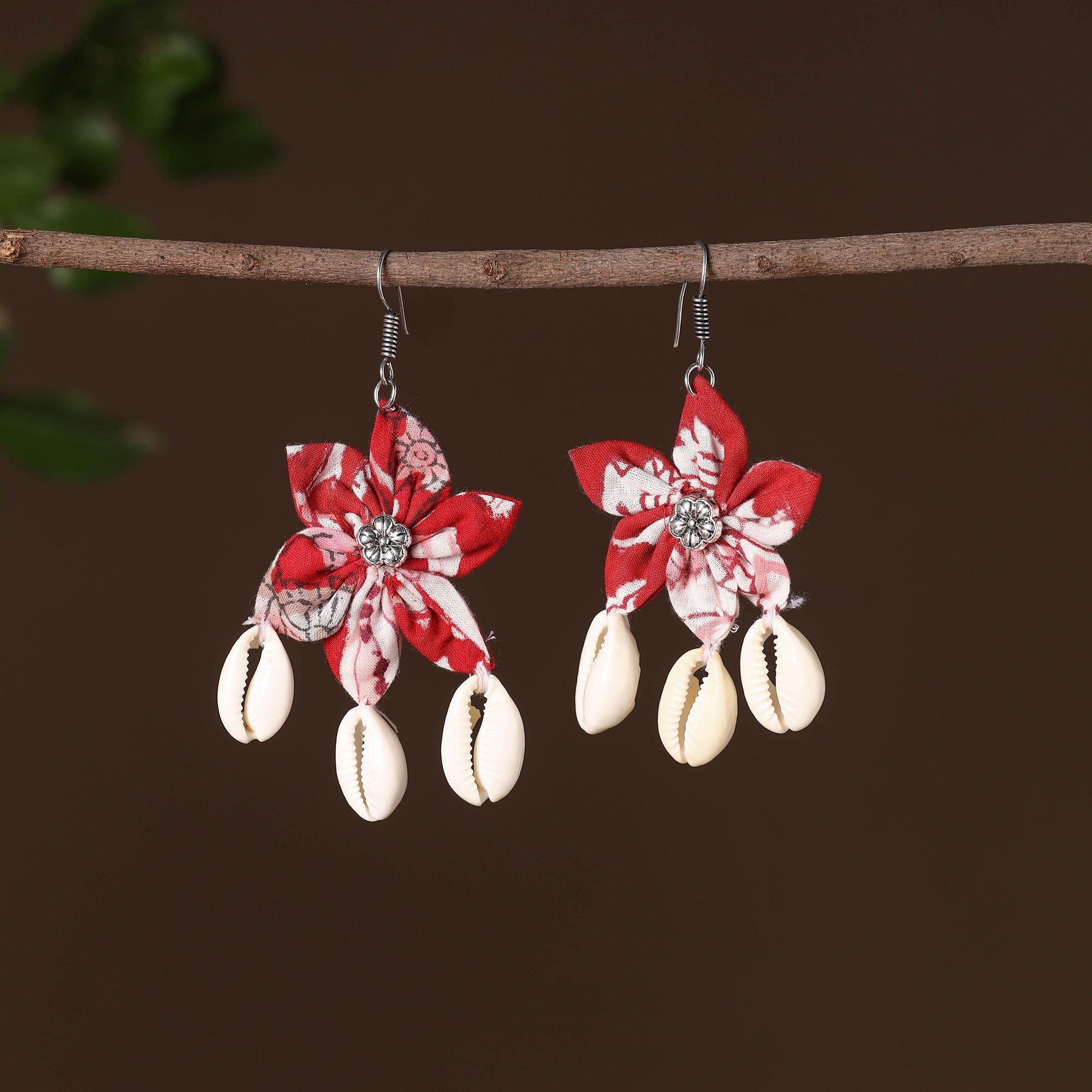 JALPARI Riva Fabart Phool Kali Shell Earrings