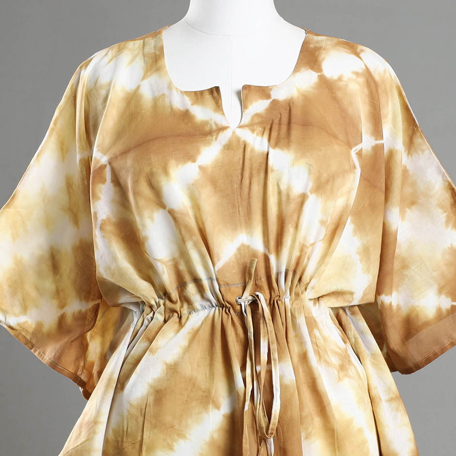 ITOKRI CASUALS Brown - Shibori Tie-Dye Cotton Kaftan with Tie-Up Waist (Medium) - view 2