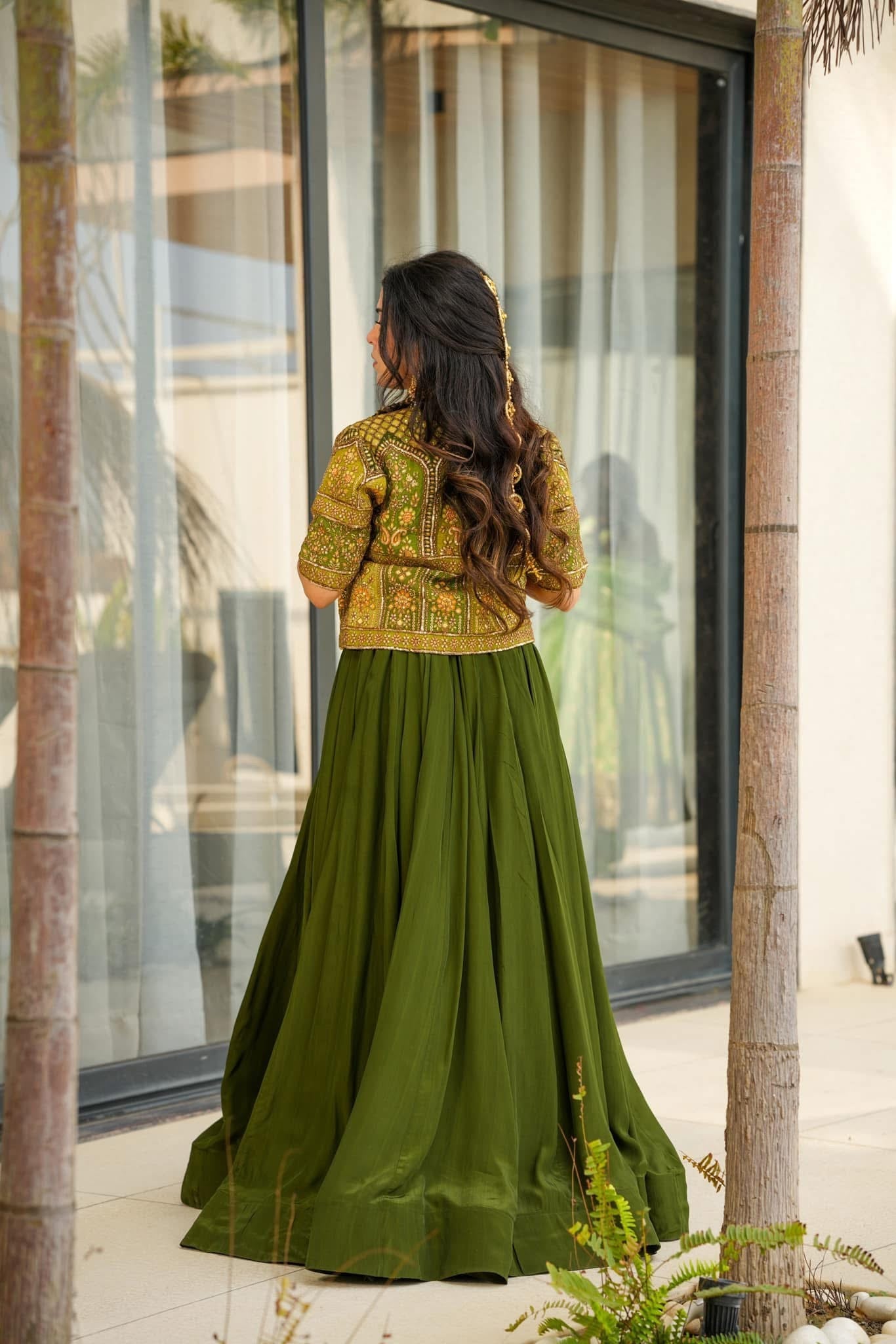 Idaho-o Enchanted jade green skirt set - view 5