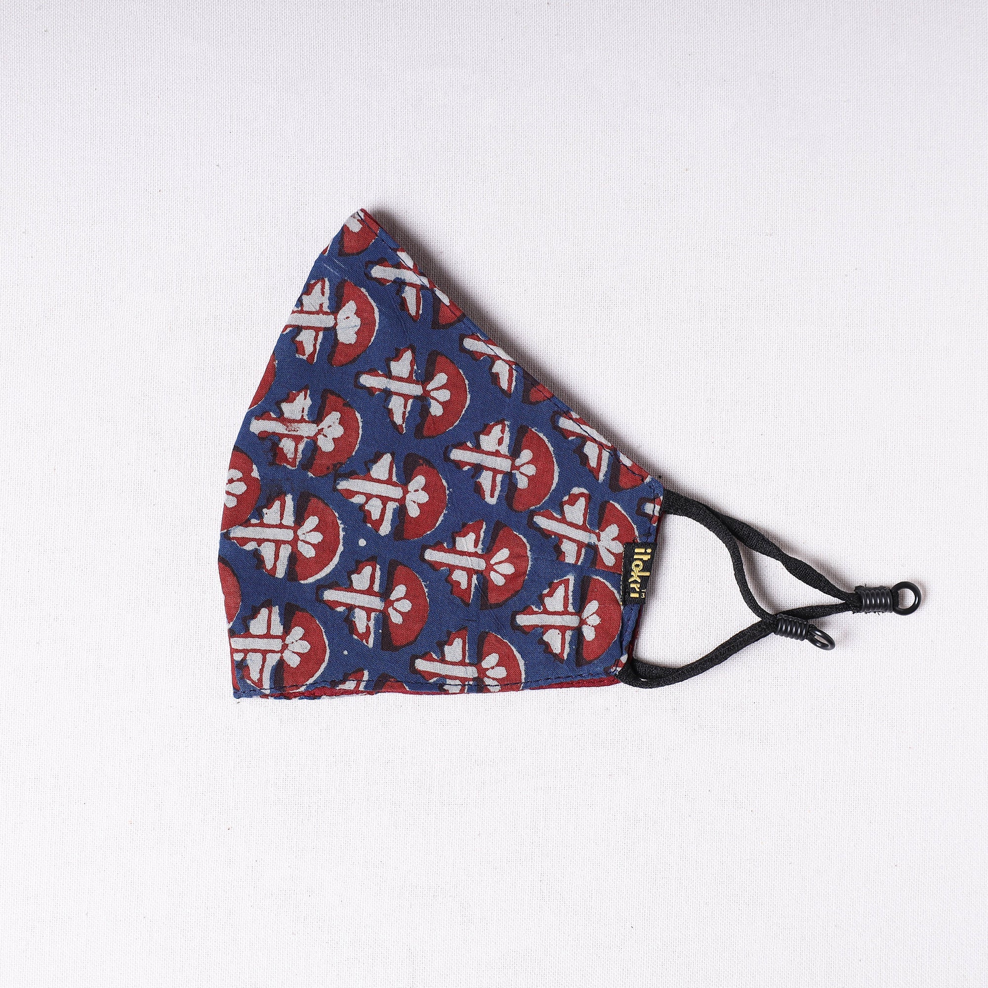 JALPARI Akola Block Printed Cotton 3 Layer Snug Fit Face Cover