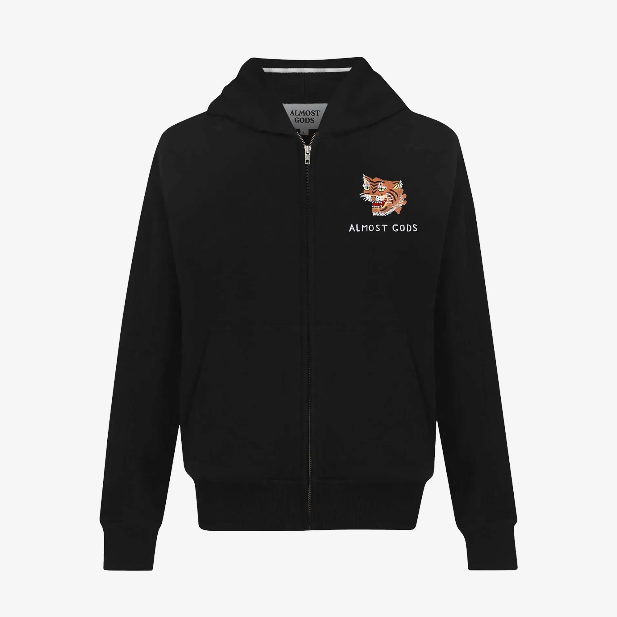 Almost Gods | Hand Embroidered Saigon Zip Hoodie { Black - view 2