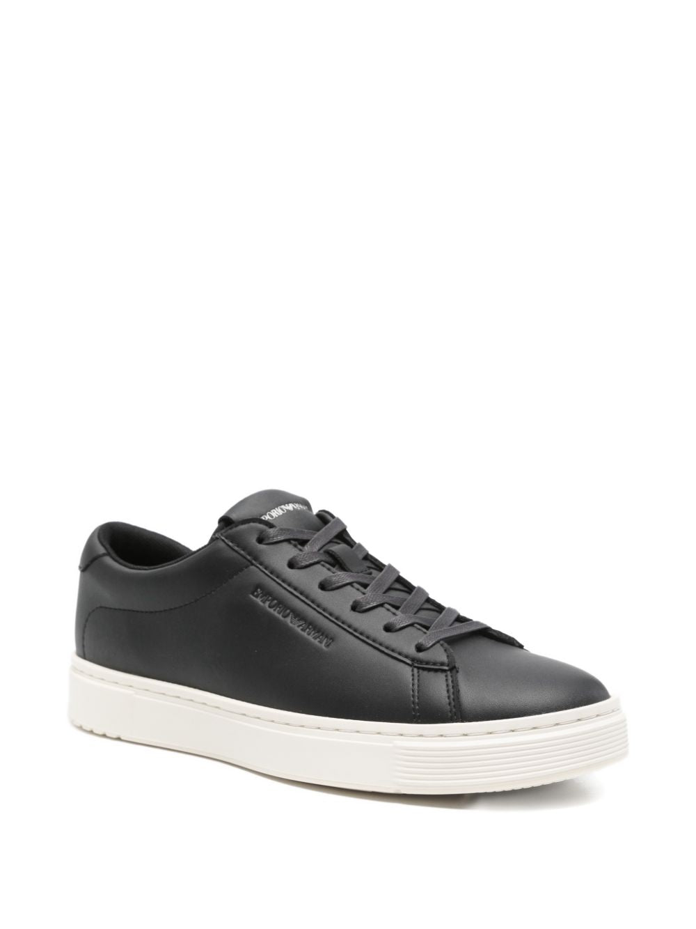 Emporio Armani leather lace-up sneakers - view 3