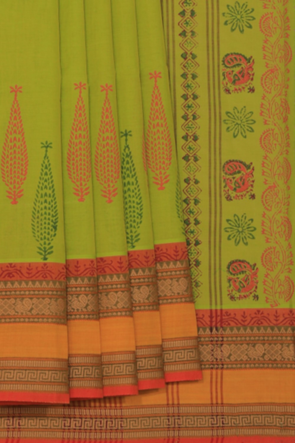Kalanjali Ethnics Hand Block Printed Cotton Saree