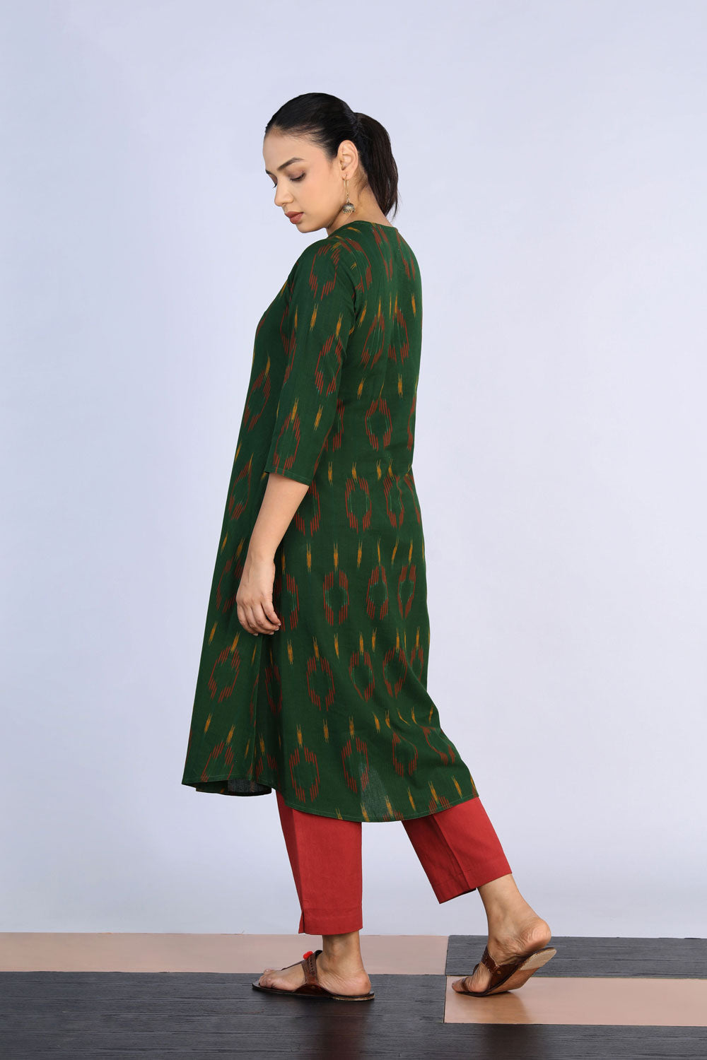 Kalanjali Ethnics Cotton Pochampally Ikat Kurti - view 5