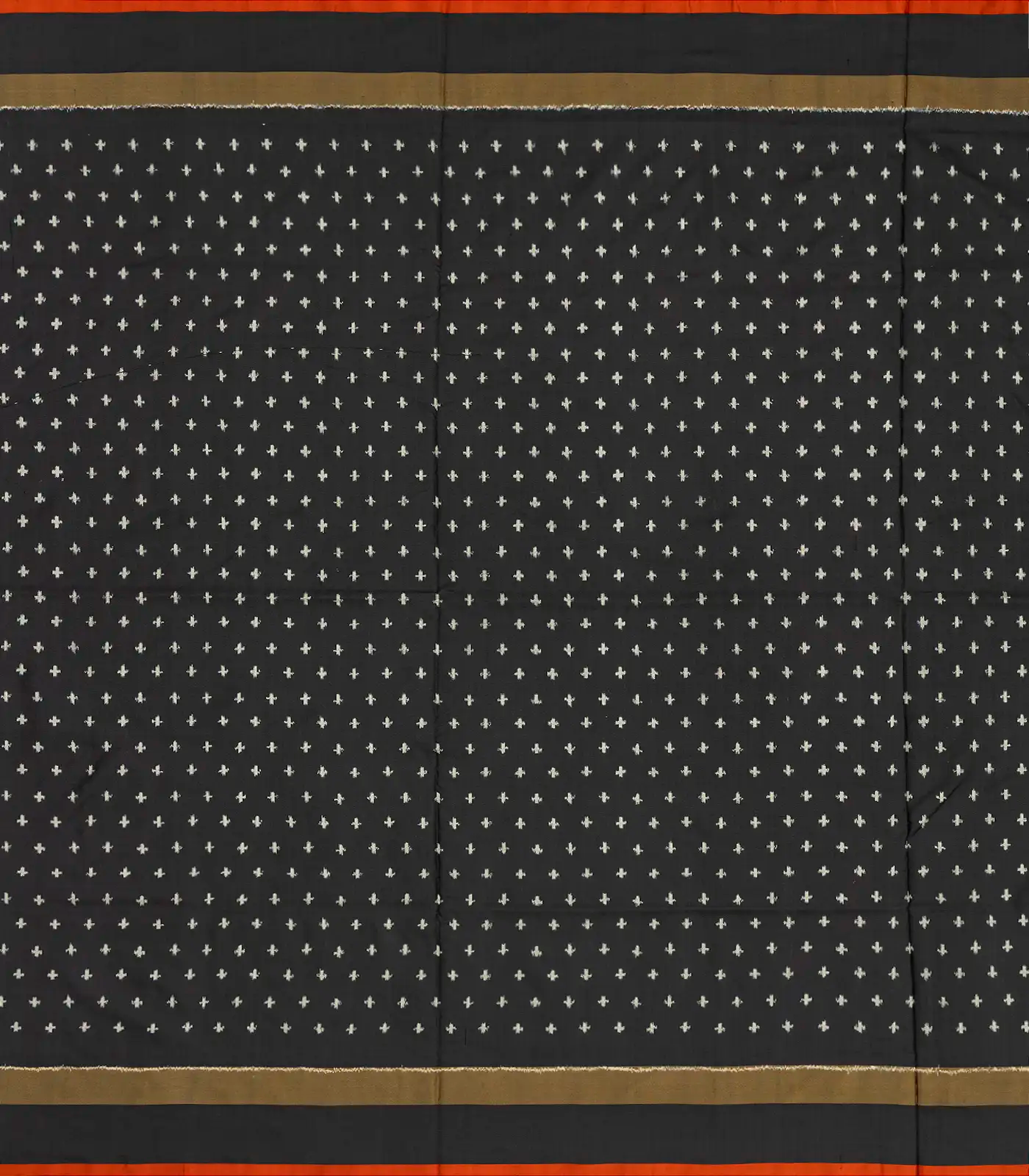 RmKV Black Handloom Ikat Silk Saree With Broken Stripes - view 4