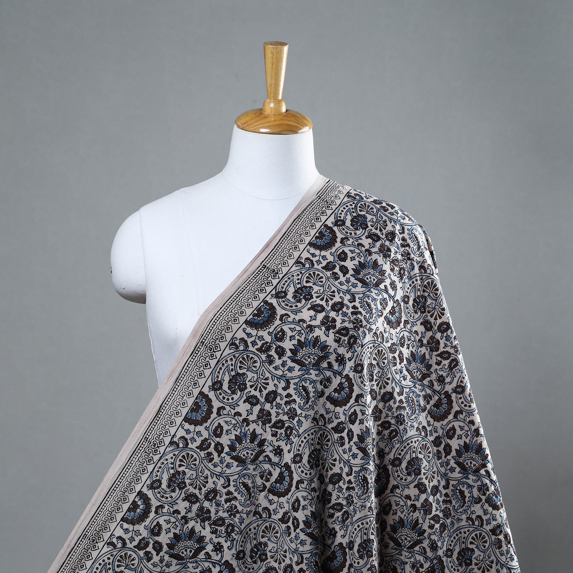 BAGH PRINTS BY UMAR FARUK KHATRI Brown - Natural Dyed Cotton Bagh Print Fabric 06