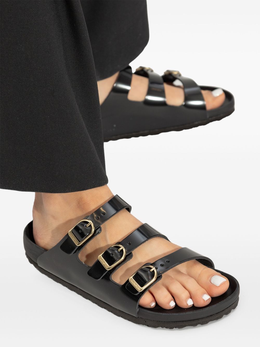 Birkenstock Florida Fresh Natural Leather Patent Sandals - view 2