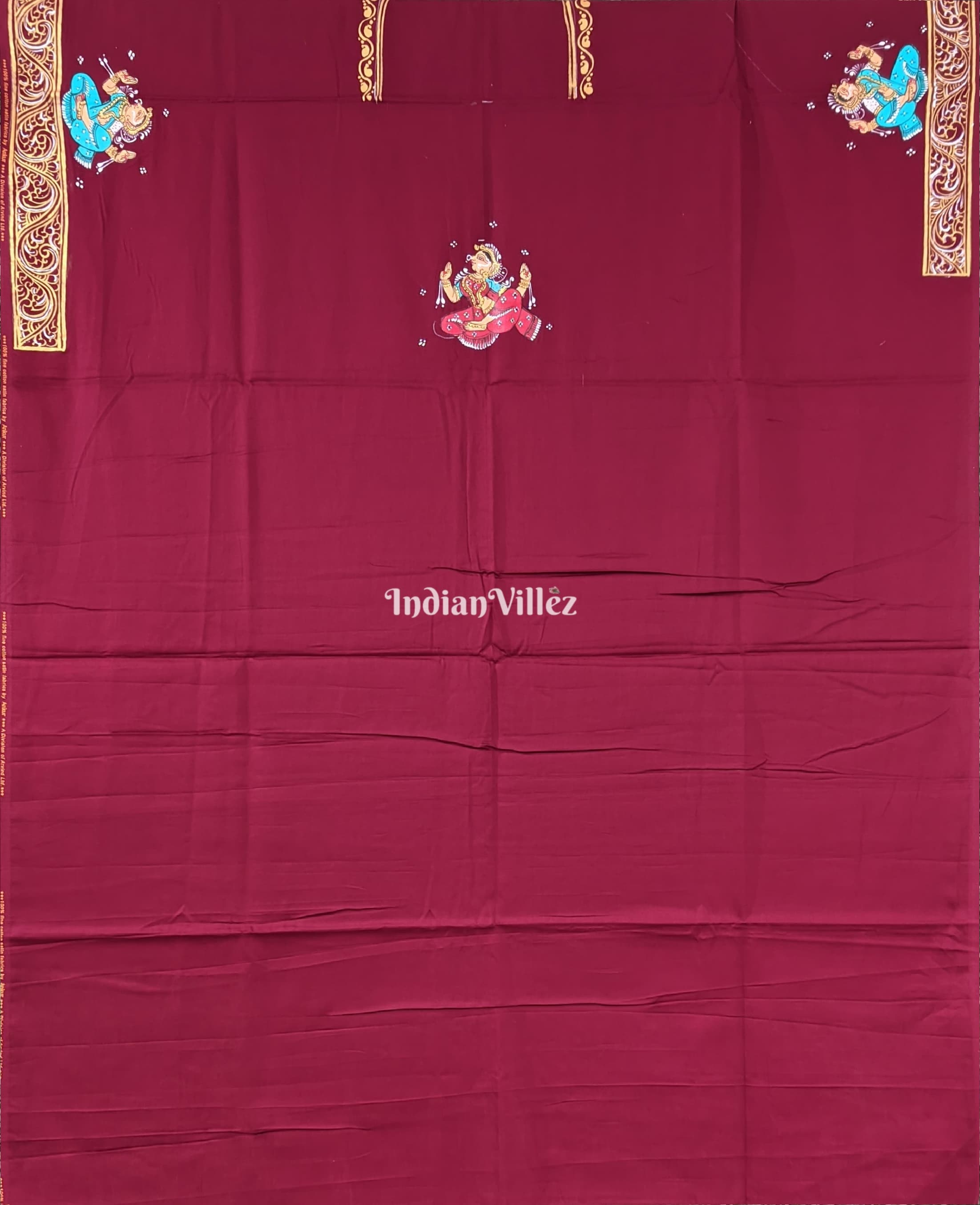 IndianVillèz Krishna bansuri Pattachitra Kurti Cotton Dress Material - view 2