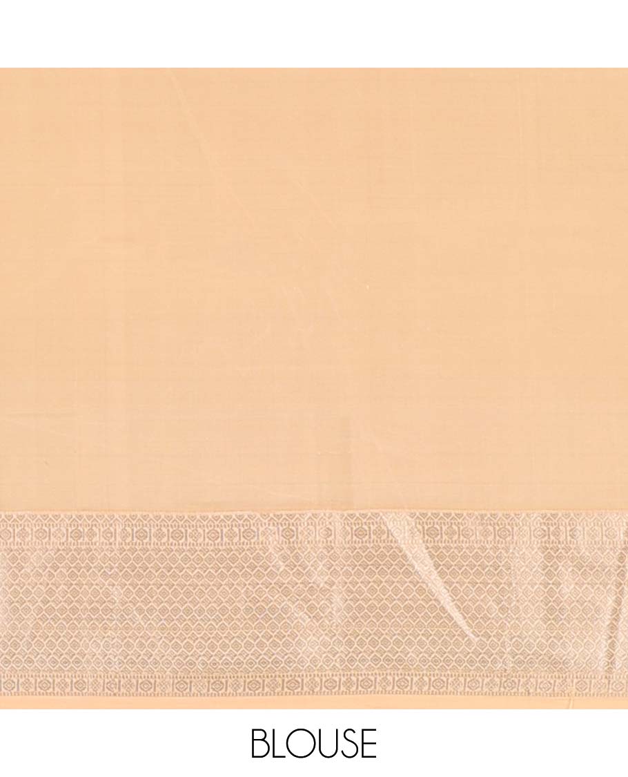 Pothys Maroon buttas & checked silk saree, contrast intricate pallu & border steeped with traditional zari motifs - view 5