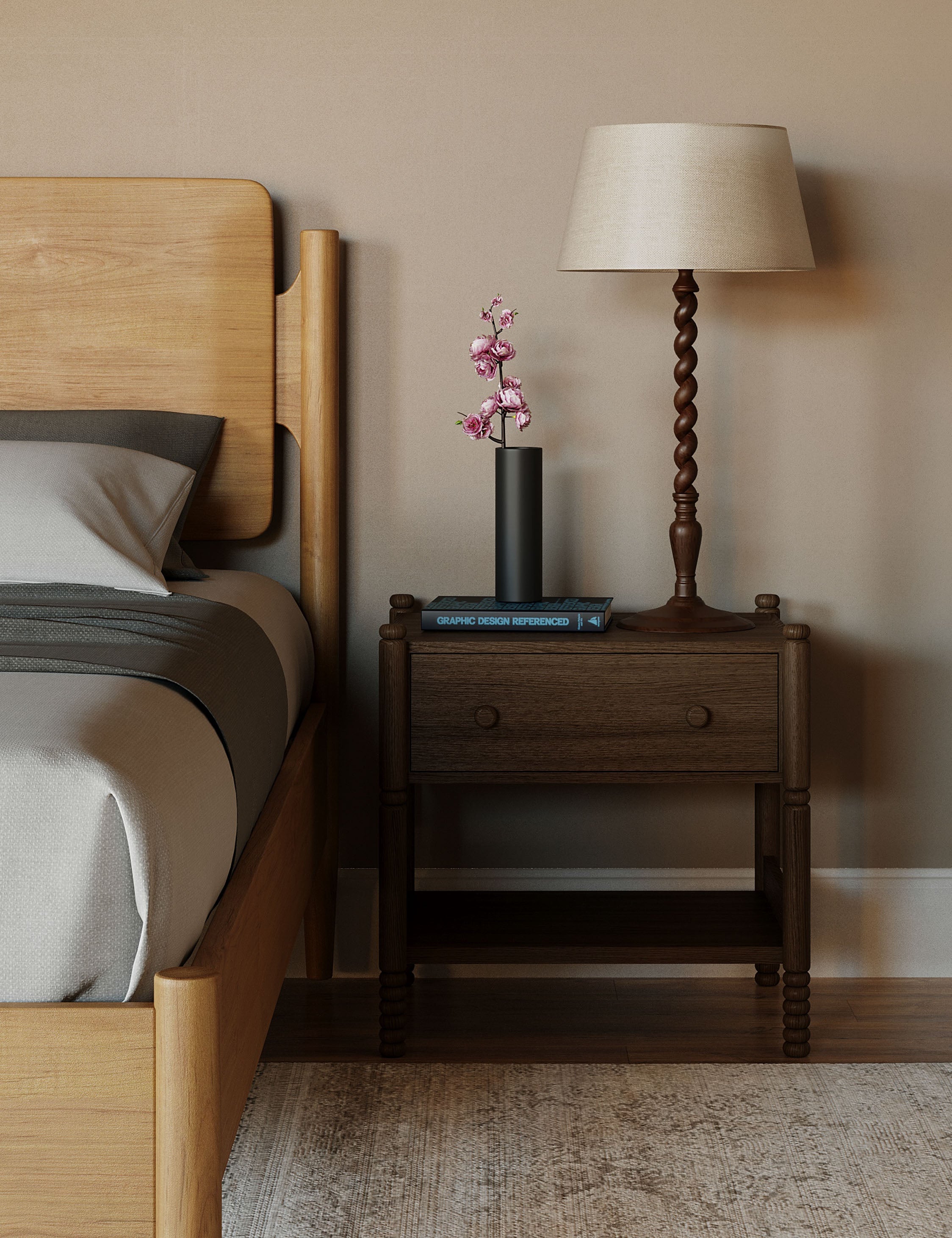 Lulu and Georgia Perth Nightstand – Brown - view 2