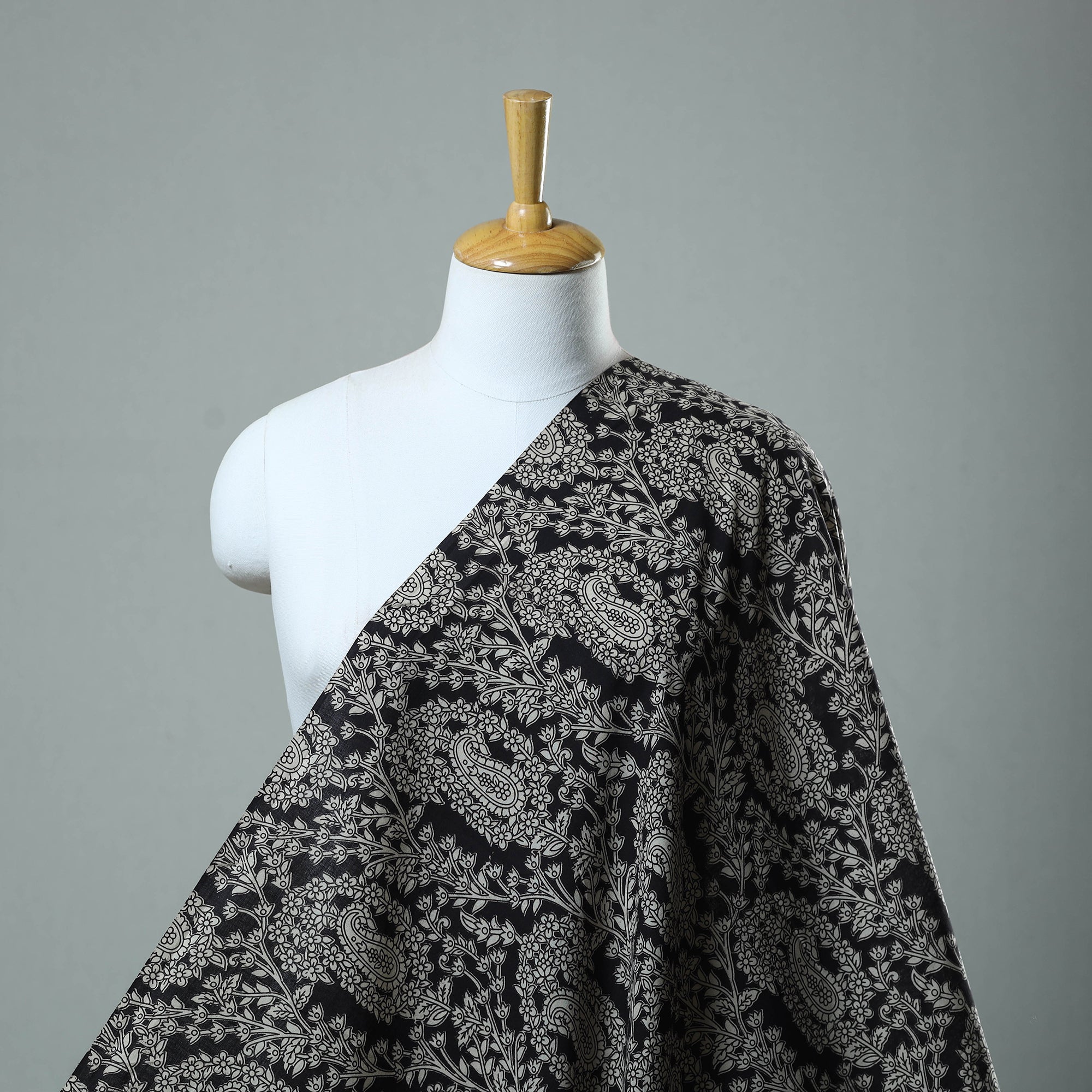 SOUTH KARGHA Black - Cotton Kalamkari Print Fabric 10