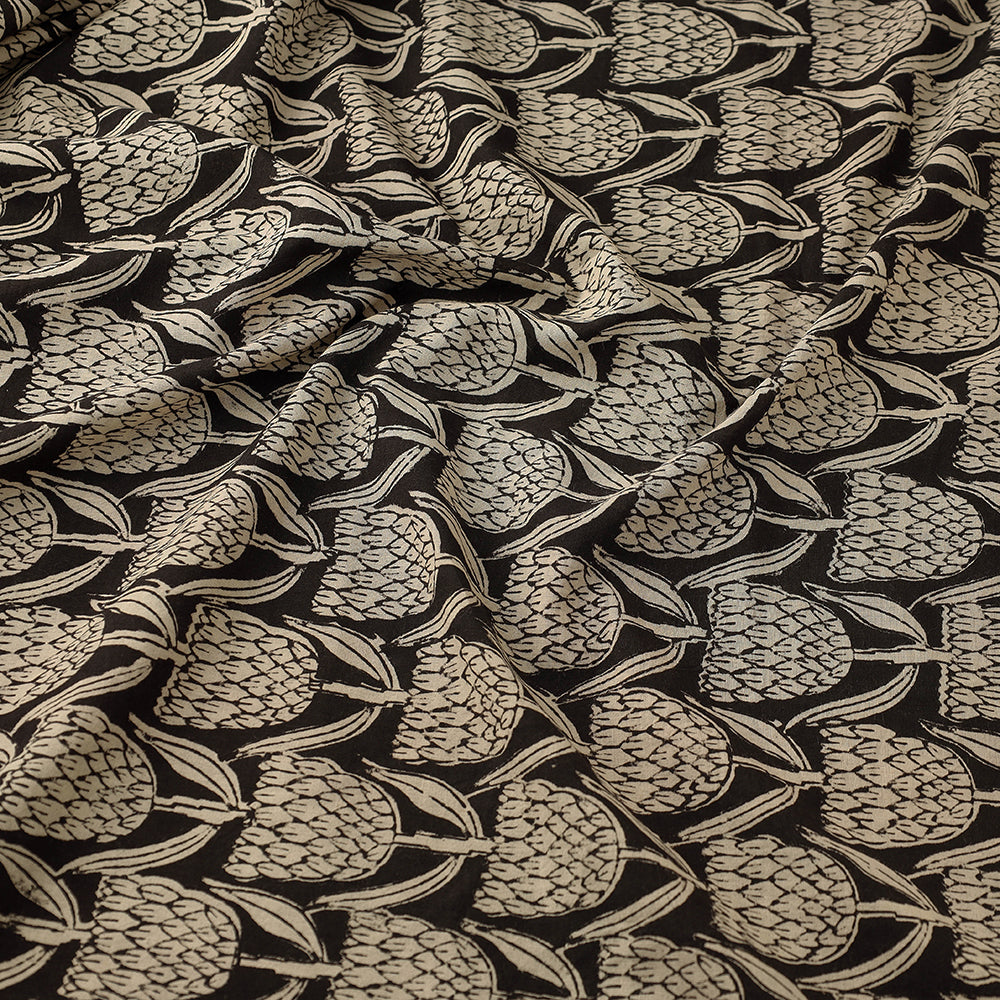HAVELI CHRONICLES Black Corn Butta Bagru Block Print Cotton Fabric - view 3