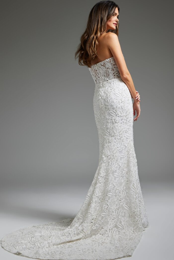 Jovani JB39733 Long Bridal Gown Mermaid Fit Wedding Dress - view 2