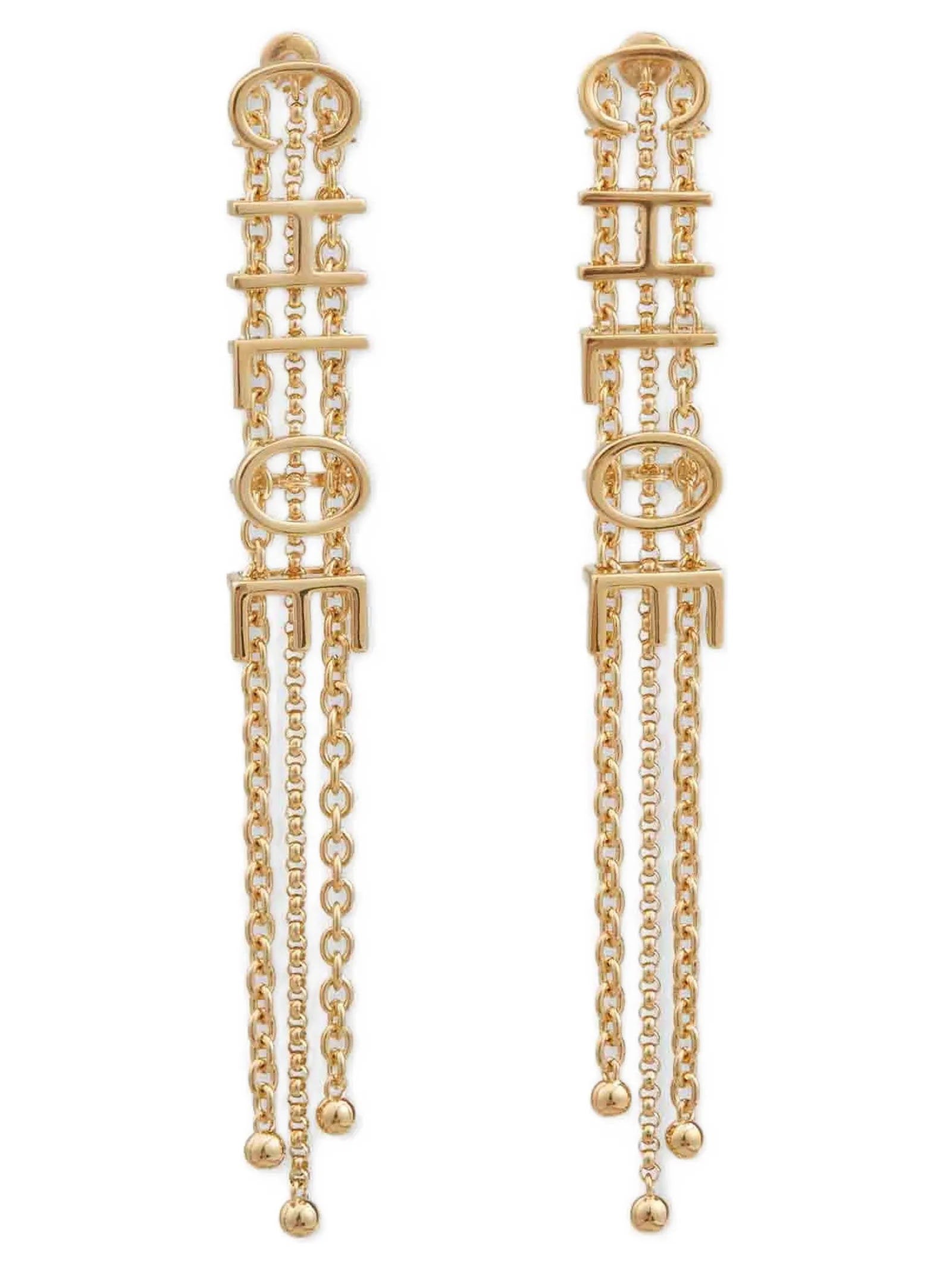 Chloé Lettering Pendant Earrings – 100% brass