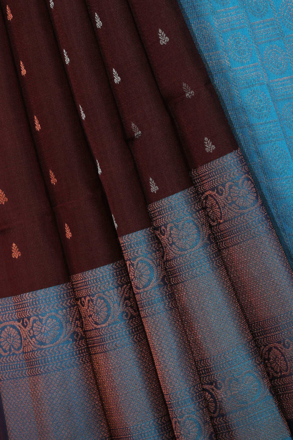Kalanjali Gorgeous Caramel-Brown Saree – Women's - view 2