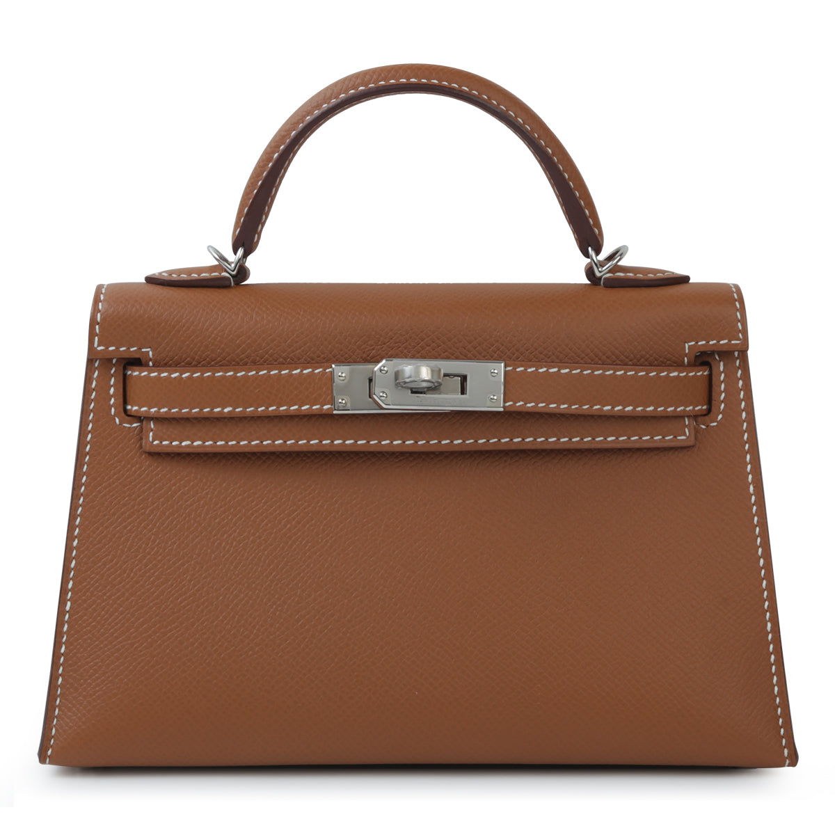 Cop Underdog HERMES Mini Kelly II handbag in Gold Epsom leather with Palladium hardware