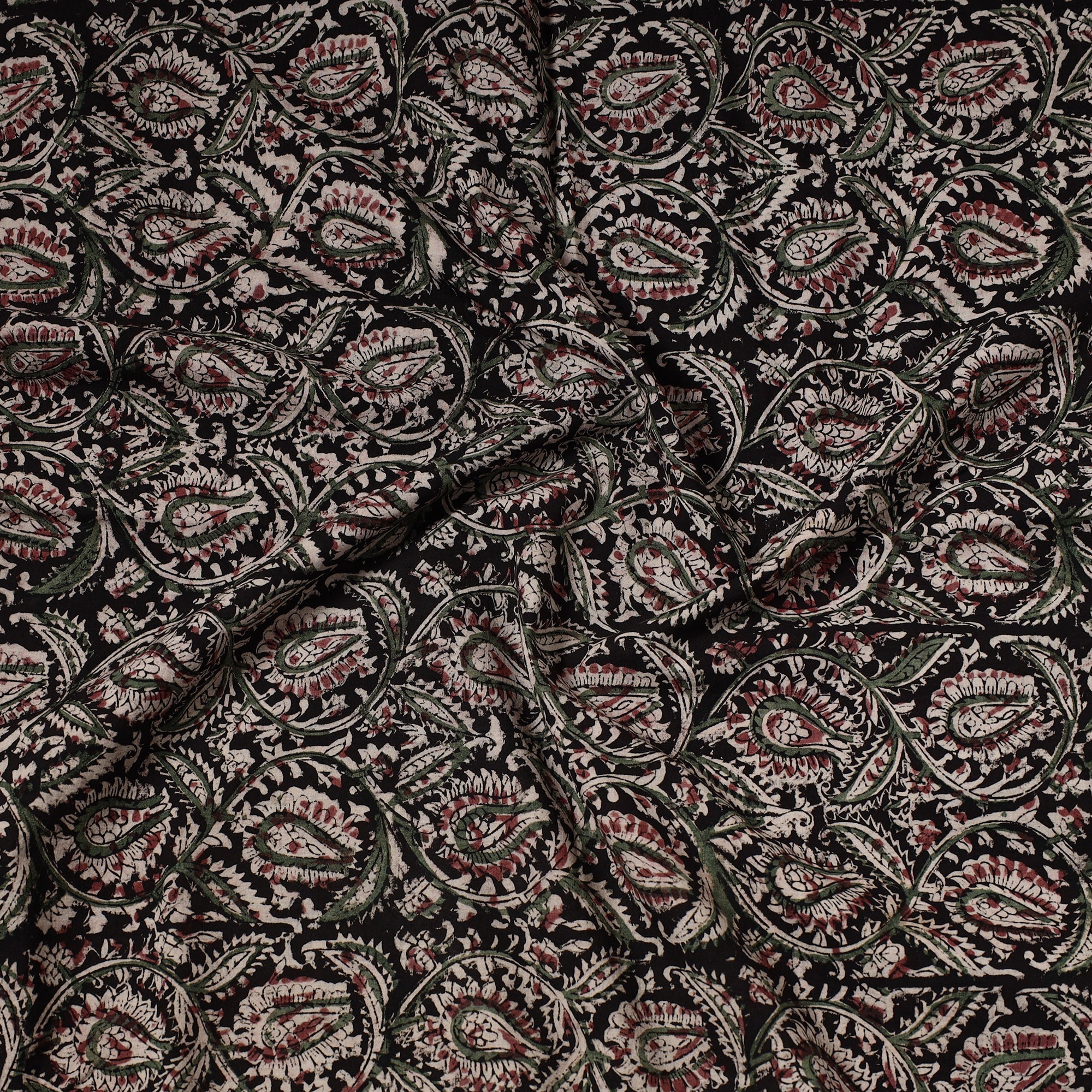 SOUTH KARGHA Black - Kalamkari Block Printed Cotton Precut Fabric (1.2 meter) 74 - view 2