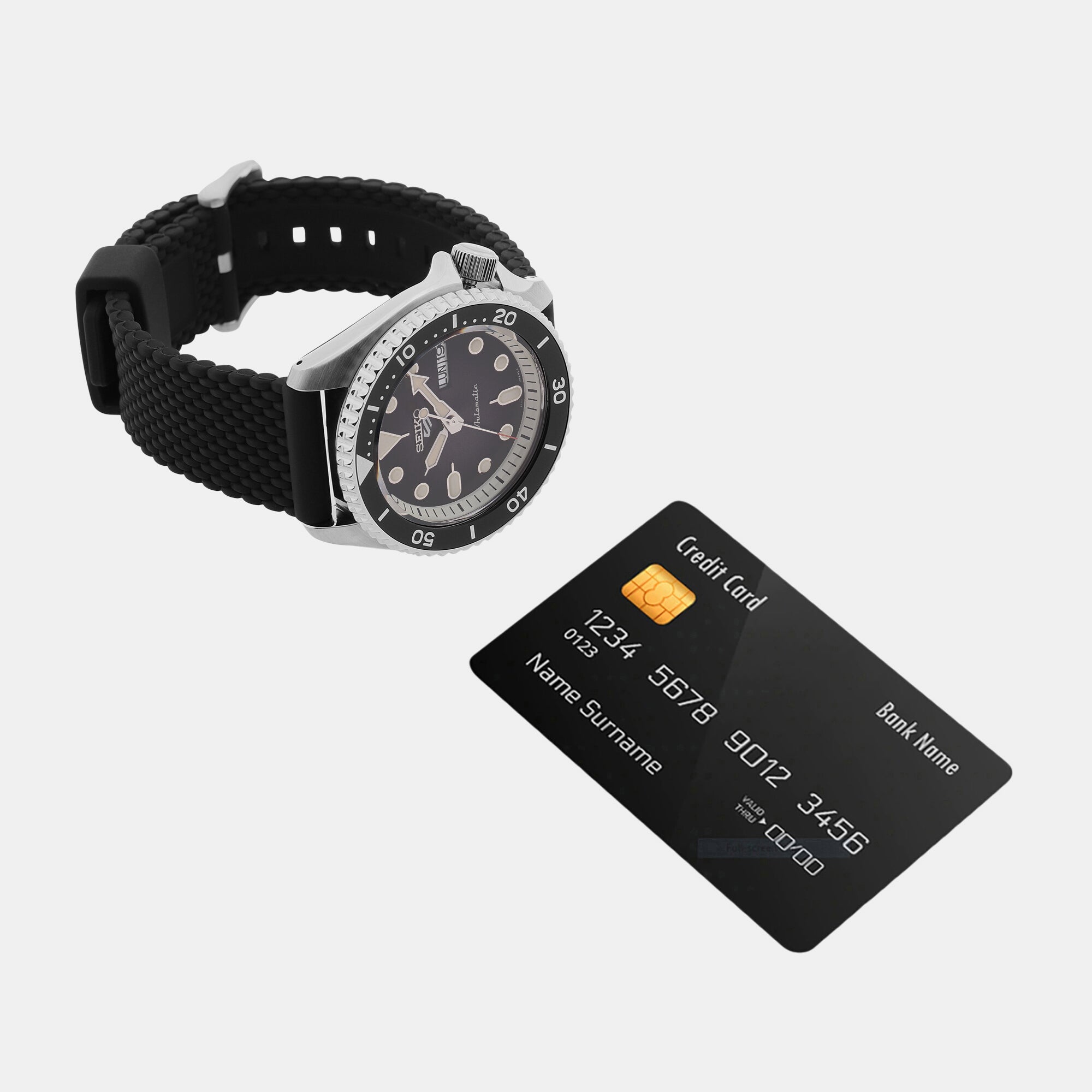 Seiko 5 Sports Men Automatic Black Dial Analog Silicone Watch SRPD73K2 - view 5