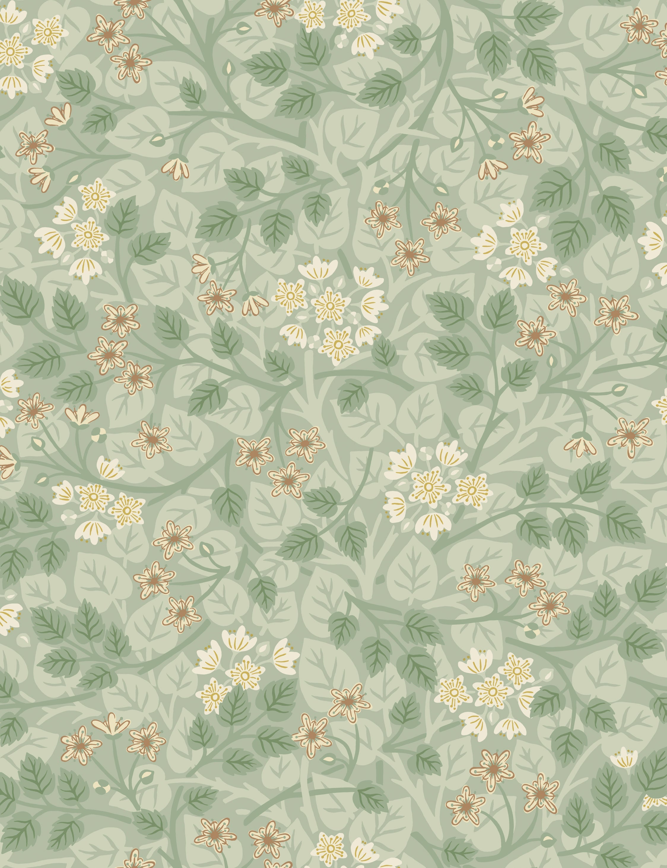 Lulu and Georgia Silver Lime Wallpaper by Sanderson - view 10