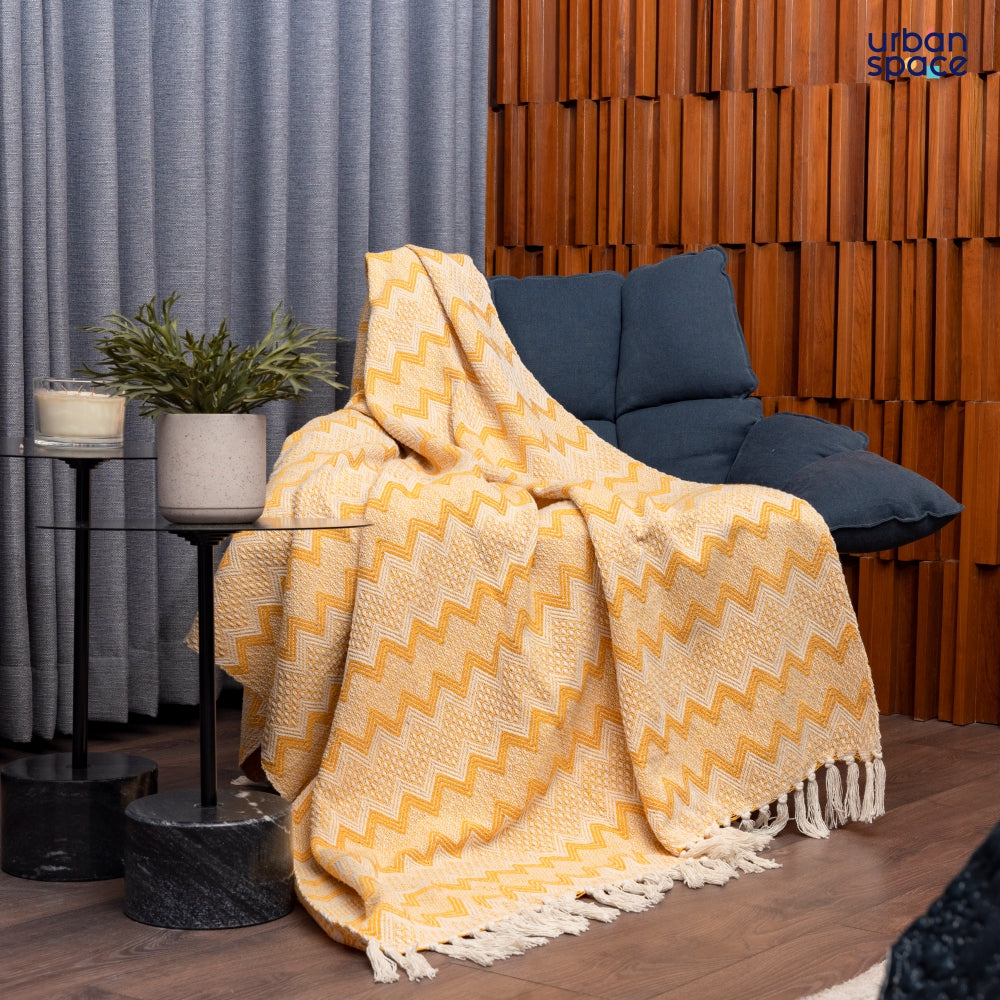 Urban Space Home Furnishing Cotton Chevron Throw | Lightweight Blanket For Living Room Sofa & Chair | Soft & Light Throw For Bed | Use For Picnic & Gi - view 3