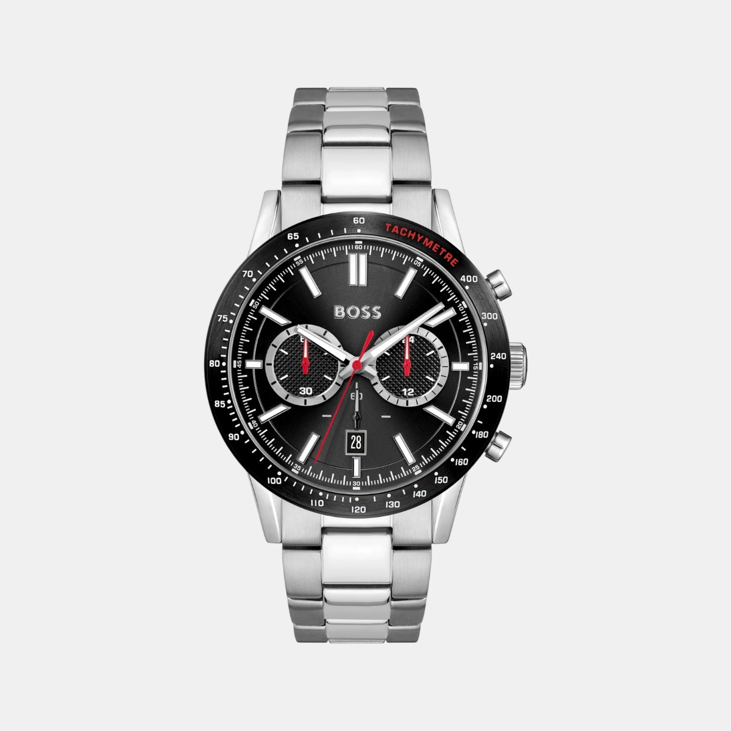 Boss Allure Men Quartz Black Dial Chronograph Stainless Steel Watch 1513922