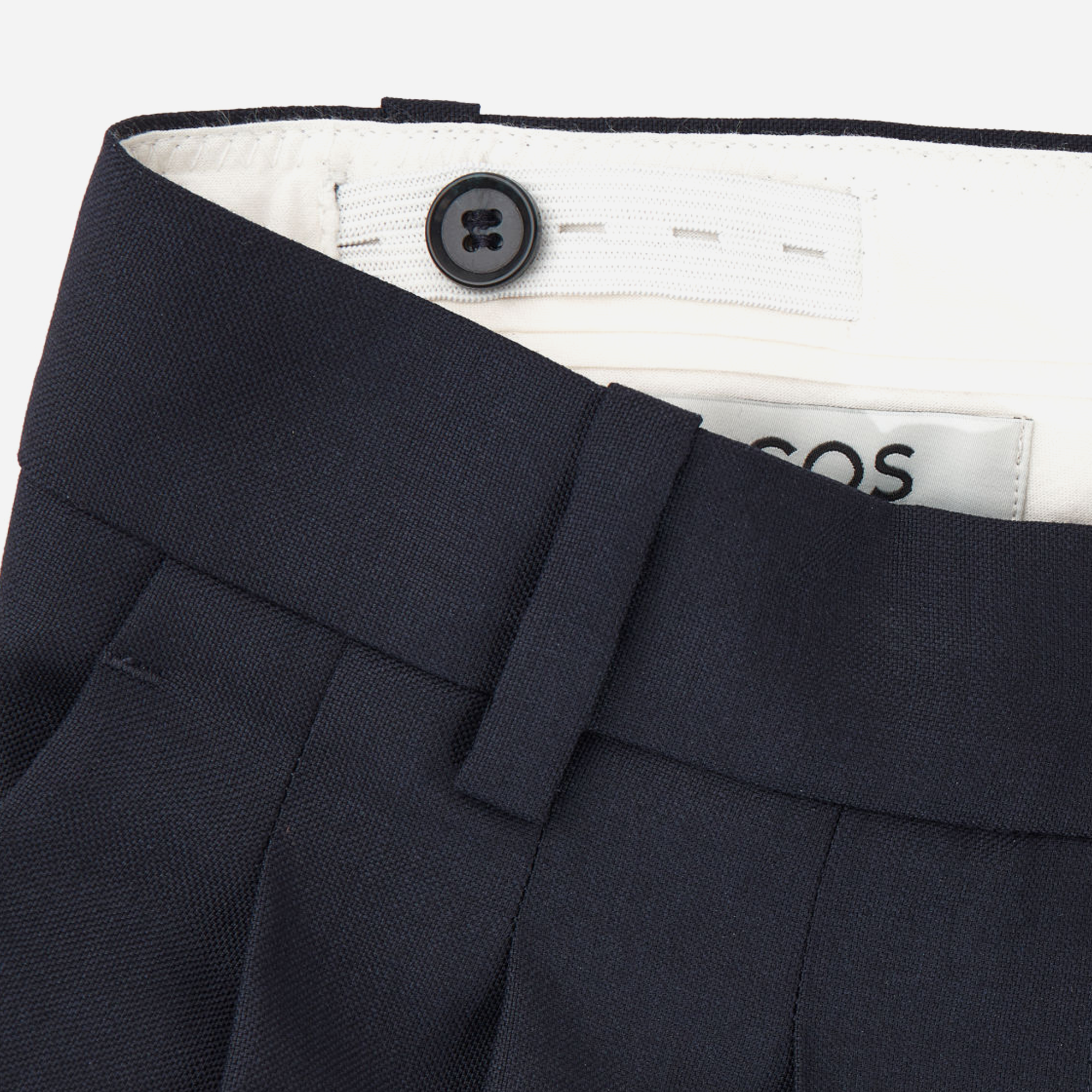 Cos Regular Wool Barrel-Leg Pants – Navy - view 2