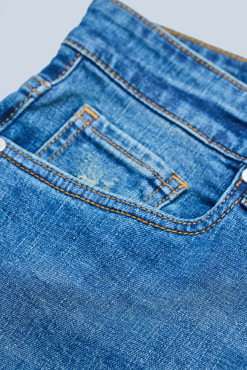 SNITCH Blue Distressed Regular Fit Jeans - view 8