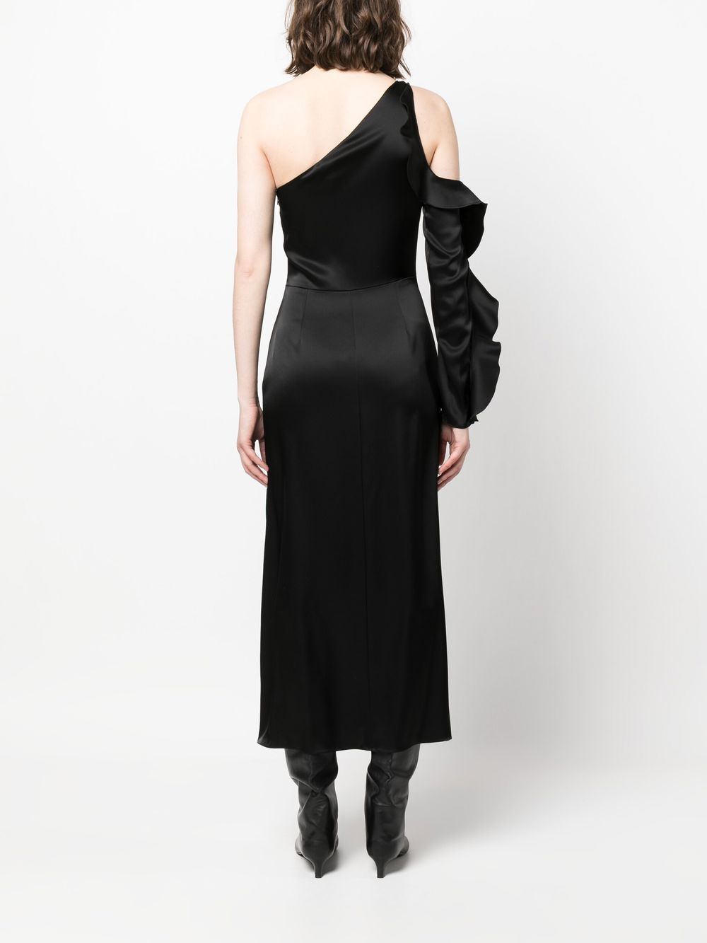 David Koma Ruffle detail one shoulder midi dress - view 2