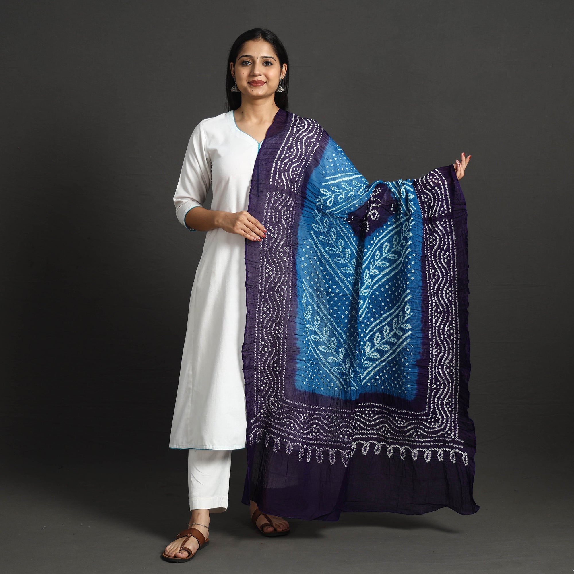 KACHCHH JI CHHAAP Kutch Tie-Dye Cotton Bandhani Dupatta 38