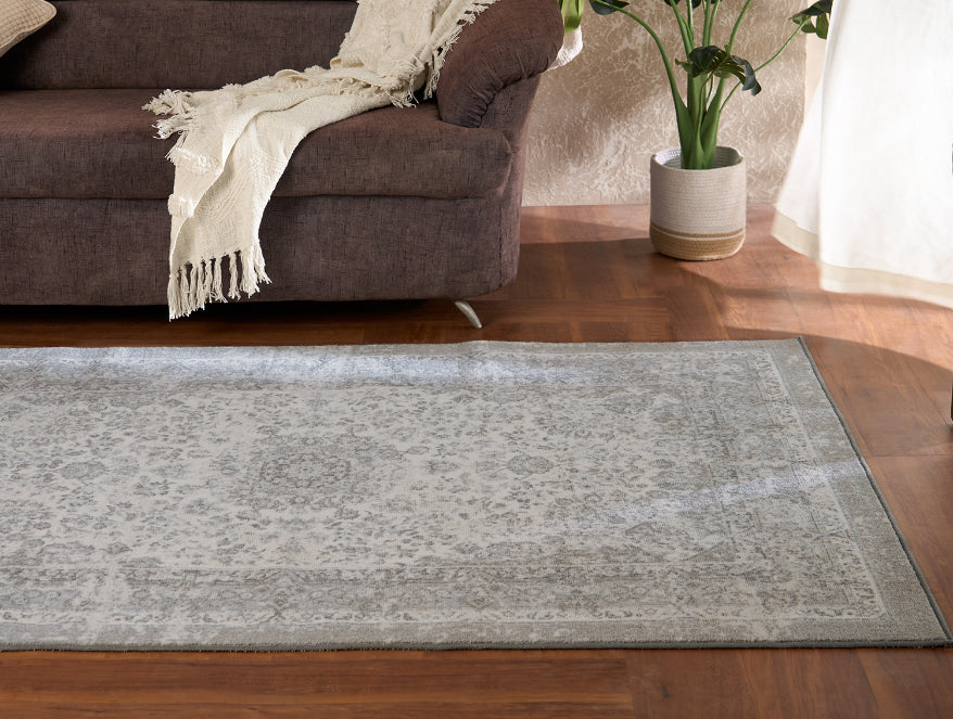 Spaces India Anti Skid Grey Wonder Full Carpet By Welspun