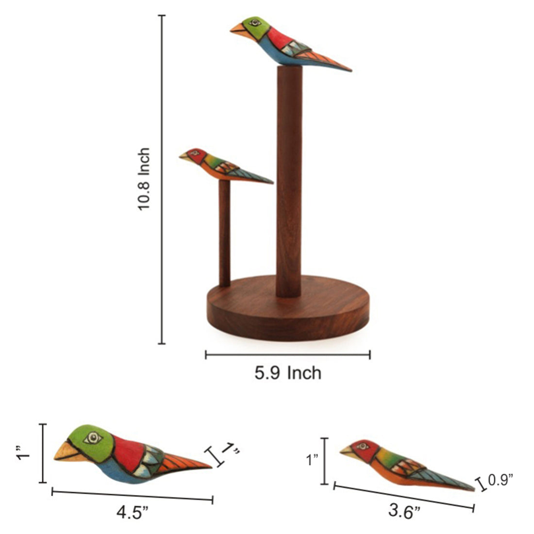 EXCLUSIVELANE Bird Collection Brown Elegant Napkin Holder In Sheesham Wood - view 6