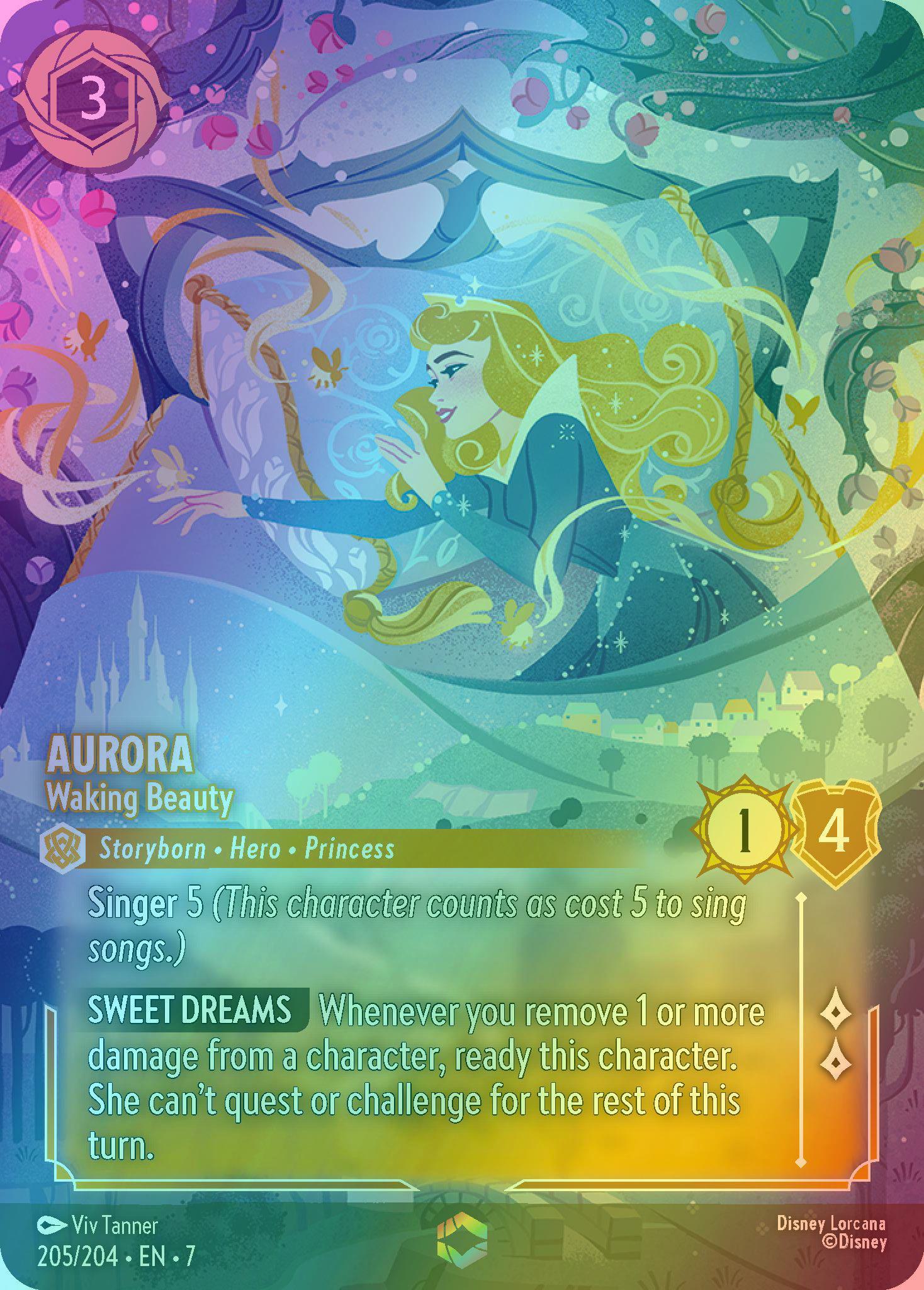 Waking beauty enchanted – Lorcana Aurora - Waking Beauty (Enchanted) - 205/204 [Archazia's Island] [Holofoil]