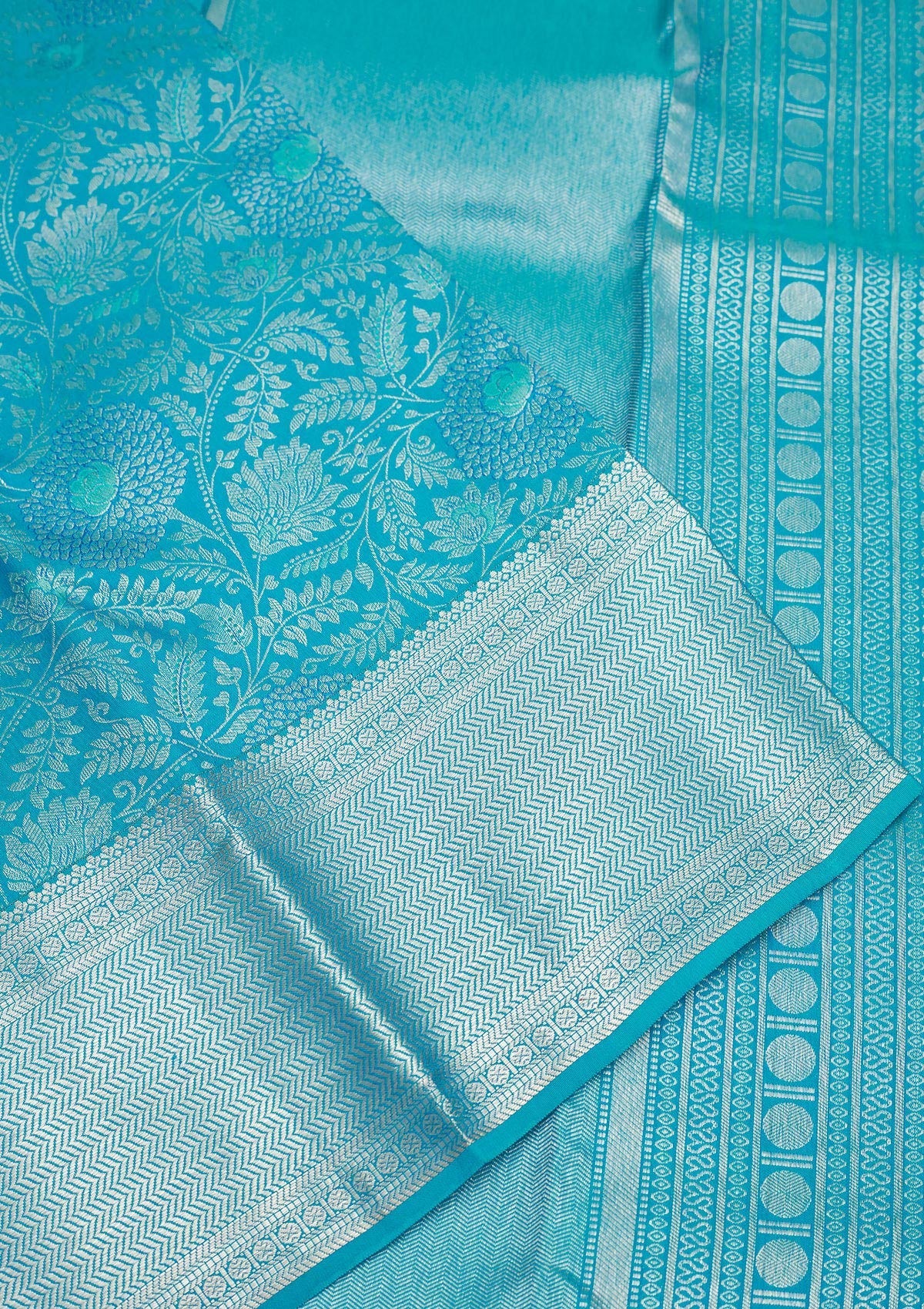 Koskii Sky Blue Zariwork Pure Silk Saree – Women's - view 4