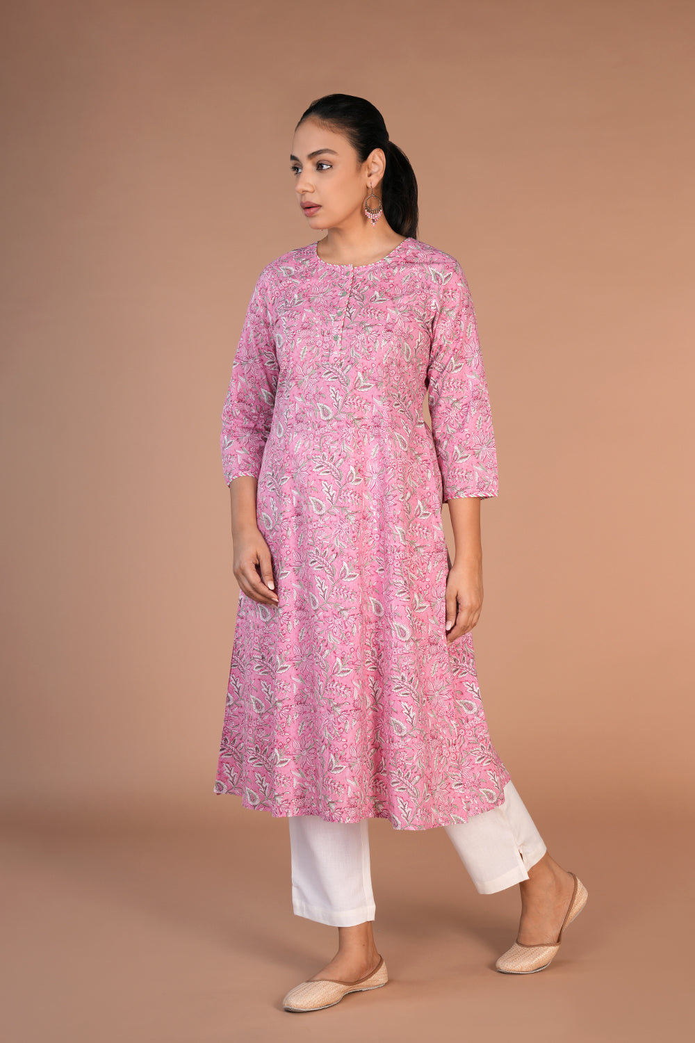 Kalanjali Ethnics Hand block printed cotton kurti - view 2
