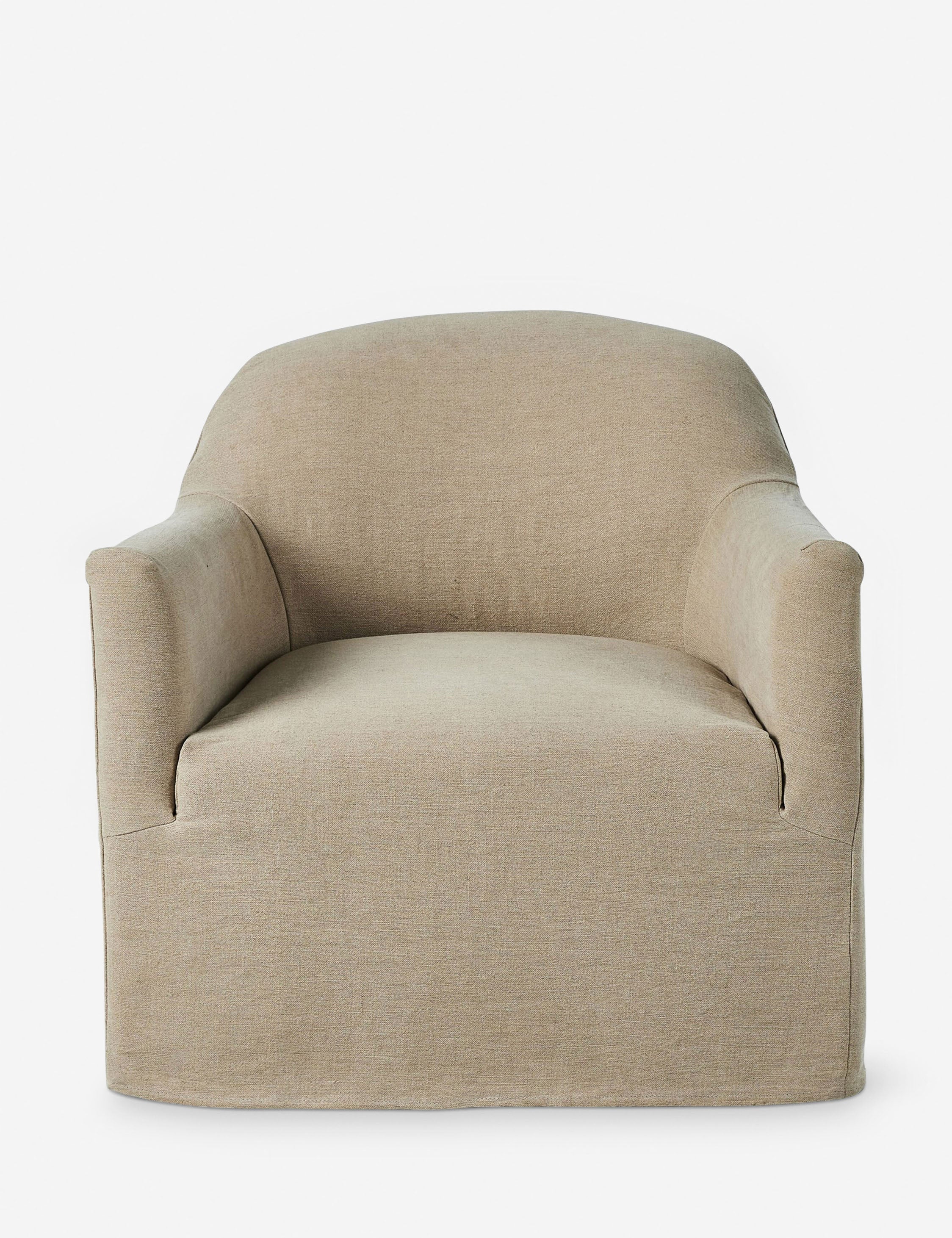 Lulu and Georgia Lowell Slipcover Swivel Chair by Amber Lewis x Four Hands