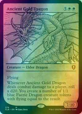 Magic Ancient Gold Dragon [376] [Rulebook Showcase] [Commander Legends: Battle for Baldur's Gate] [Foil]