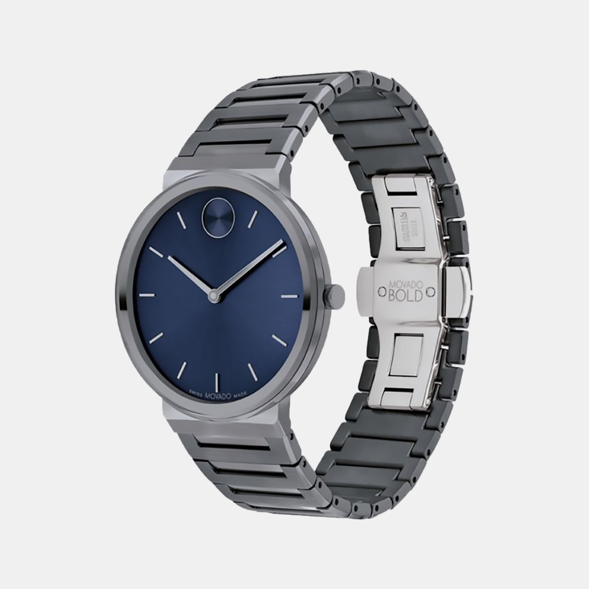 Movado Bold Men Quartz Blue Dial Analog Stainless Steel Watch 3601076 - view 2