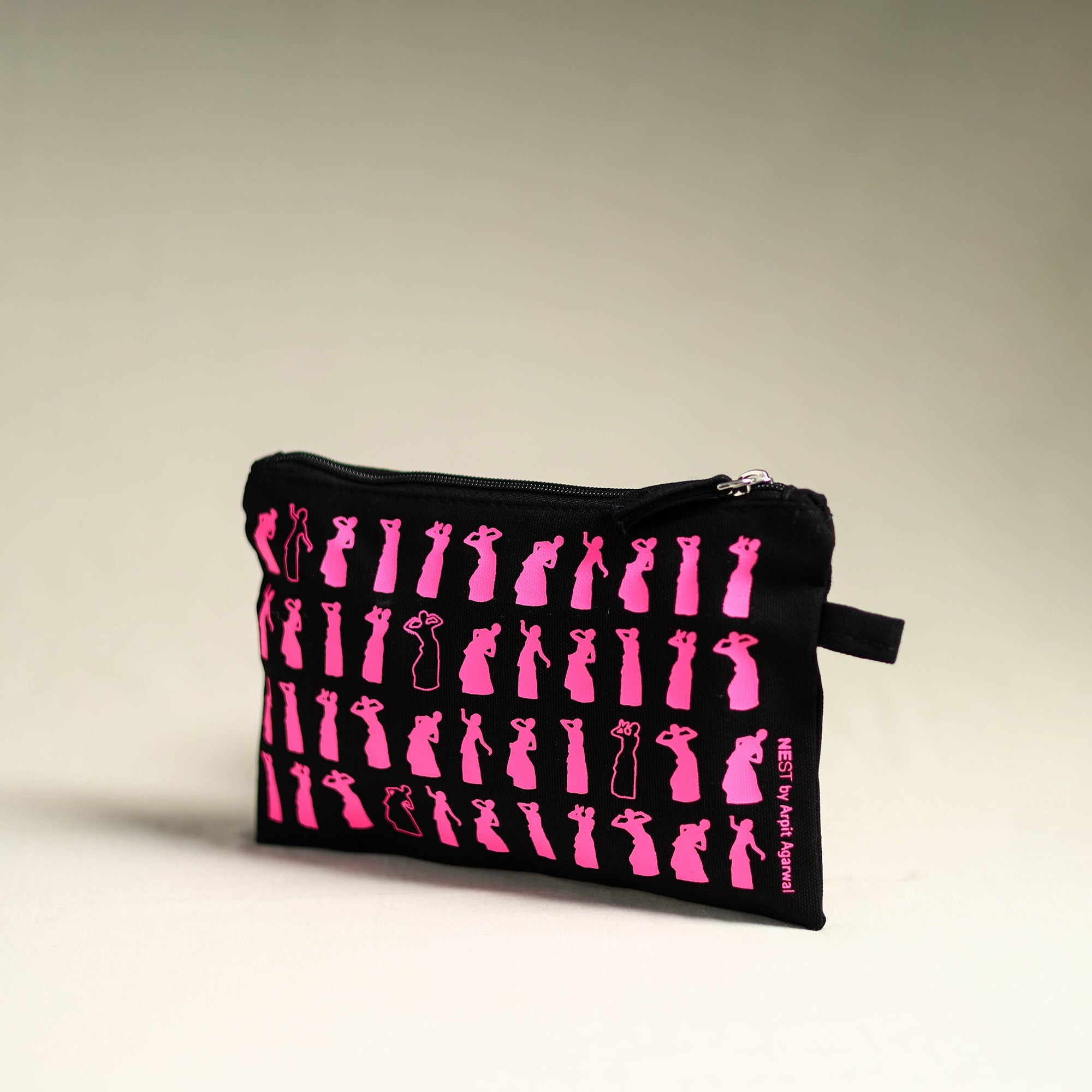 NEST BY ARPIT AGARWAL Black - Assam Bihu Cotton Canvas Utility Pouch - view 2