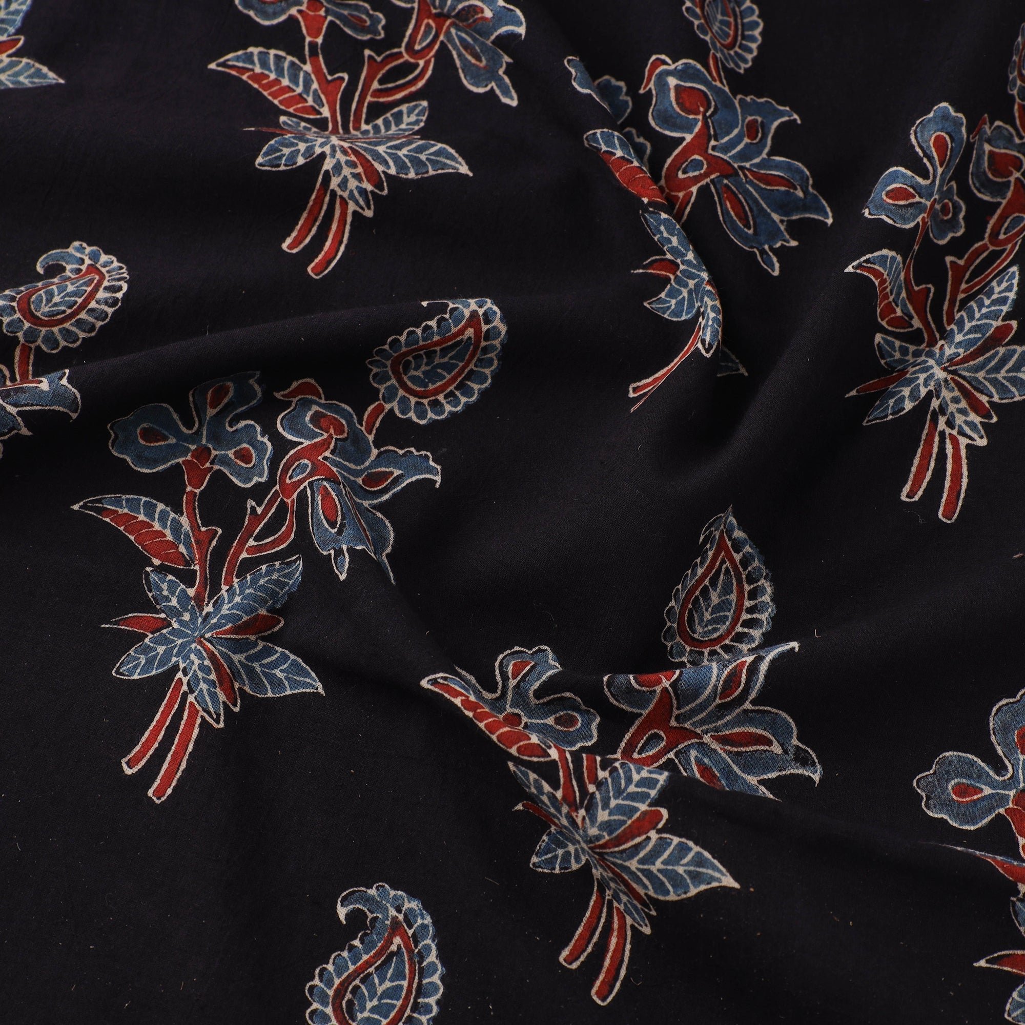 AJRAKH BY JABBAR KHATRI Black - Natural Dyed Cotton Ajrakh Print Fabric 54 - view 3