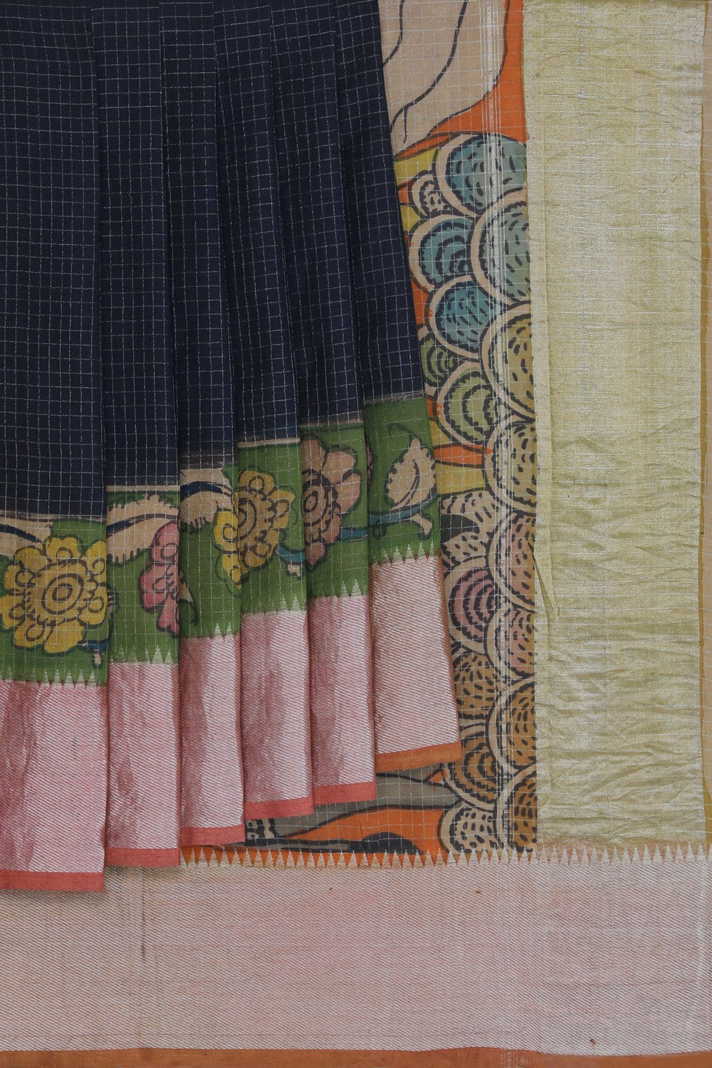 Kalanjali Kalamkari Painted Saree With Natural Dyes.