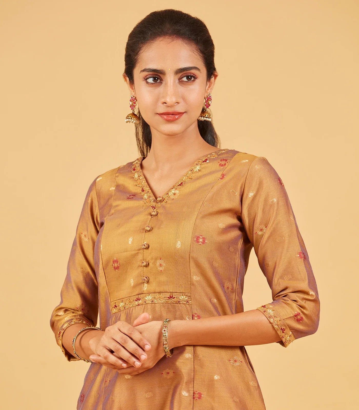 RmKV Antique Gold Festive Kurta - view 2