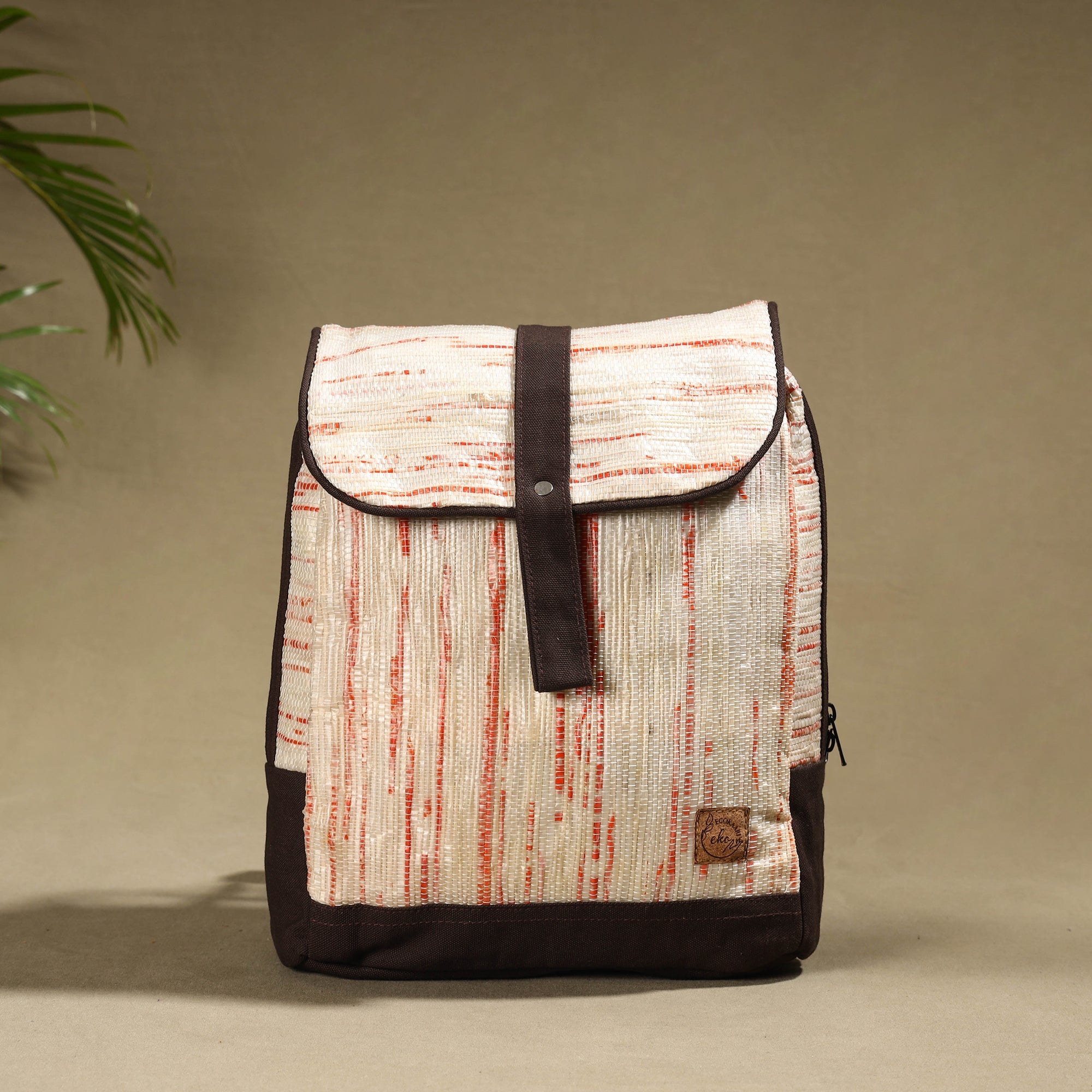 ECOKAARI Beige - Upcycled Weave Handcrafted Mini Backpack - view 2